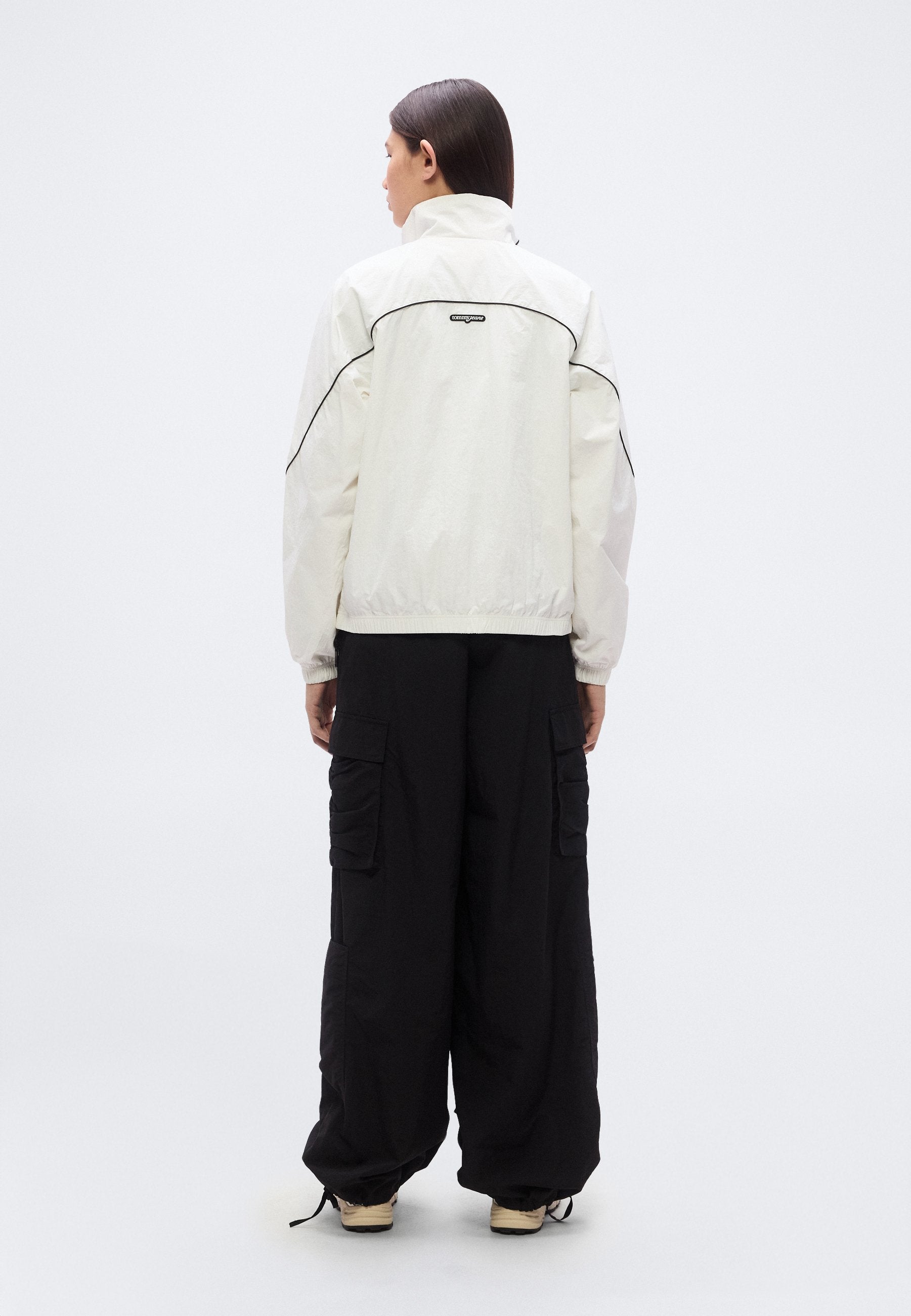 WATER REPELLENT PIPING TRACK JACKET - Light jacket - ecru