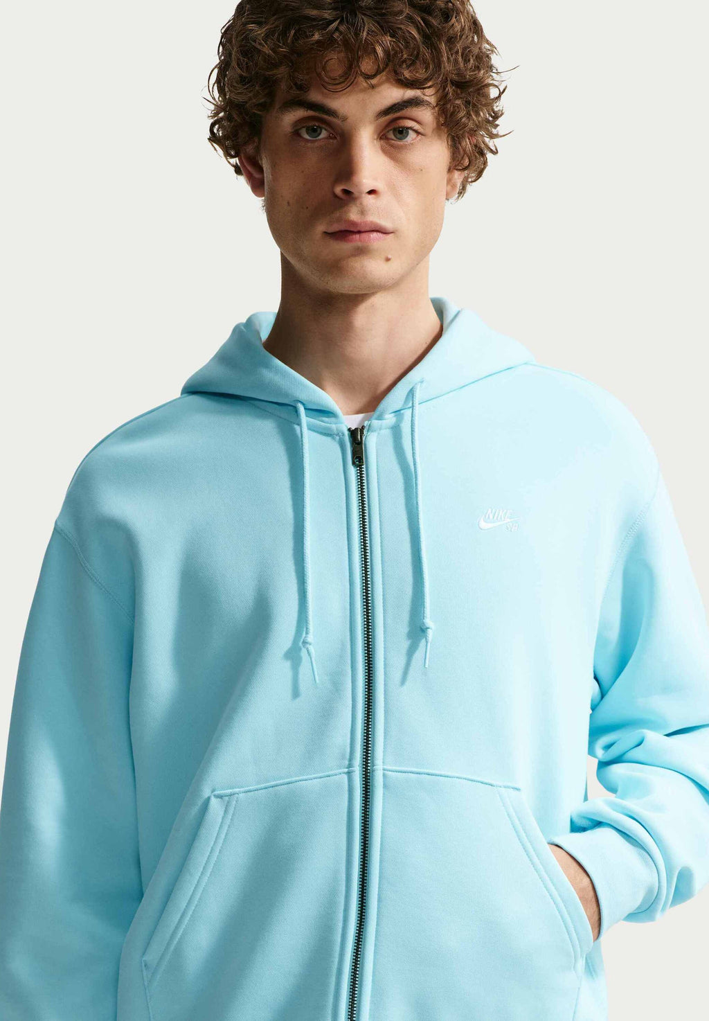 LOGO - Zip-up sweatshirt - glacier blue/white