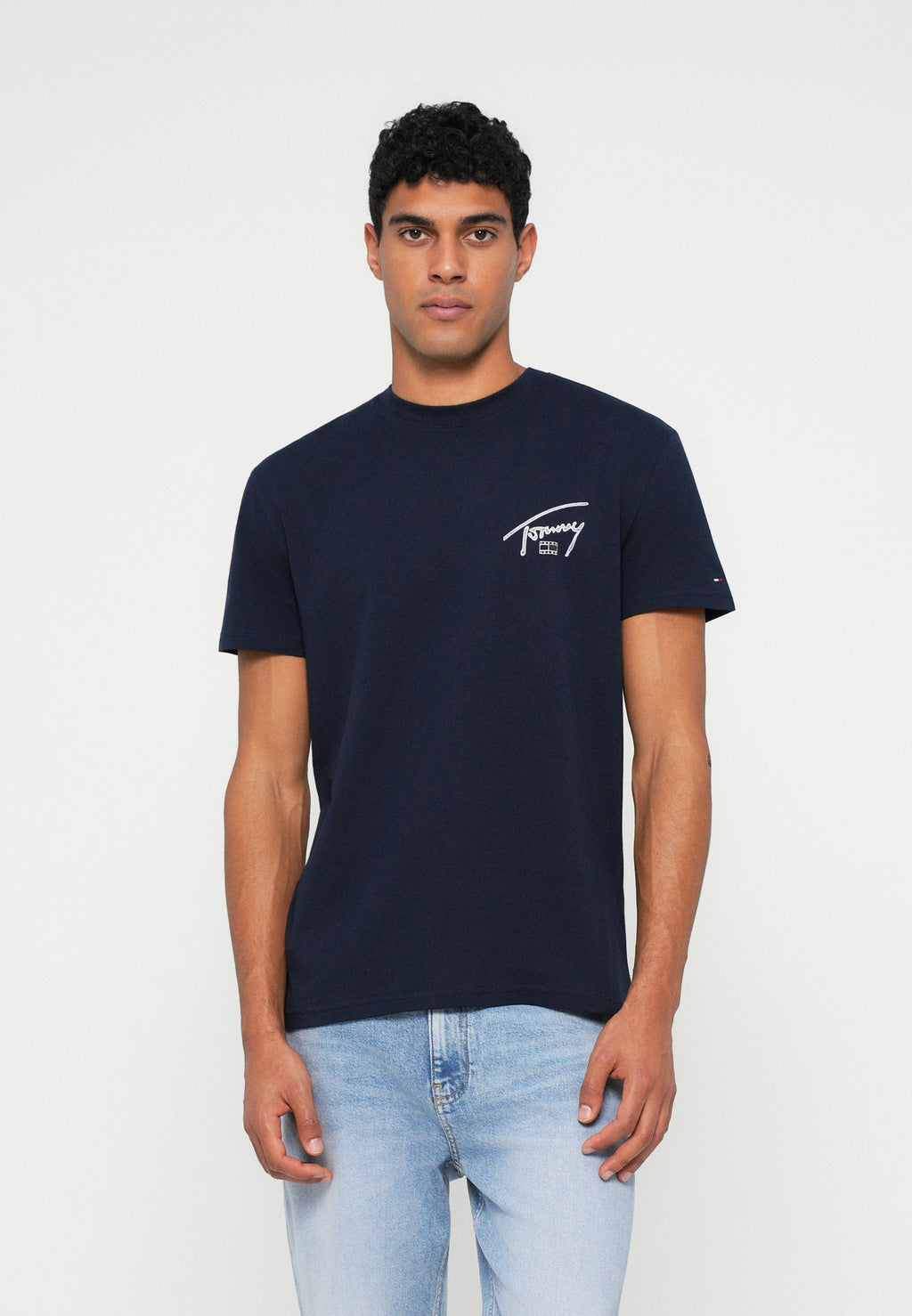 T-SHIRT RAS-DU-COU LOGO AU DOS SIGNATURE - T-shirt imprimé - bleu marine nuit