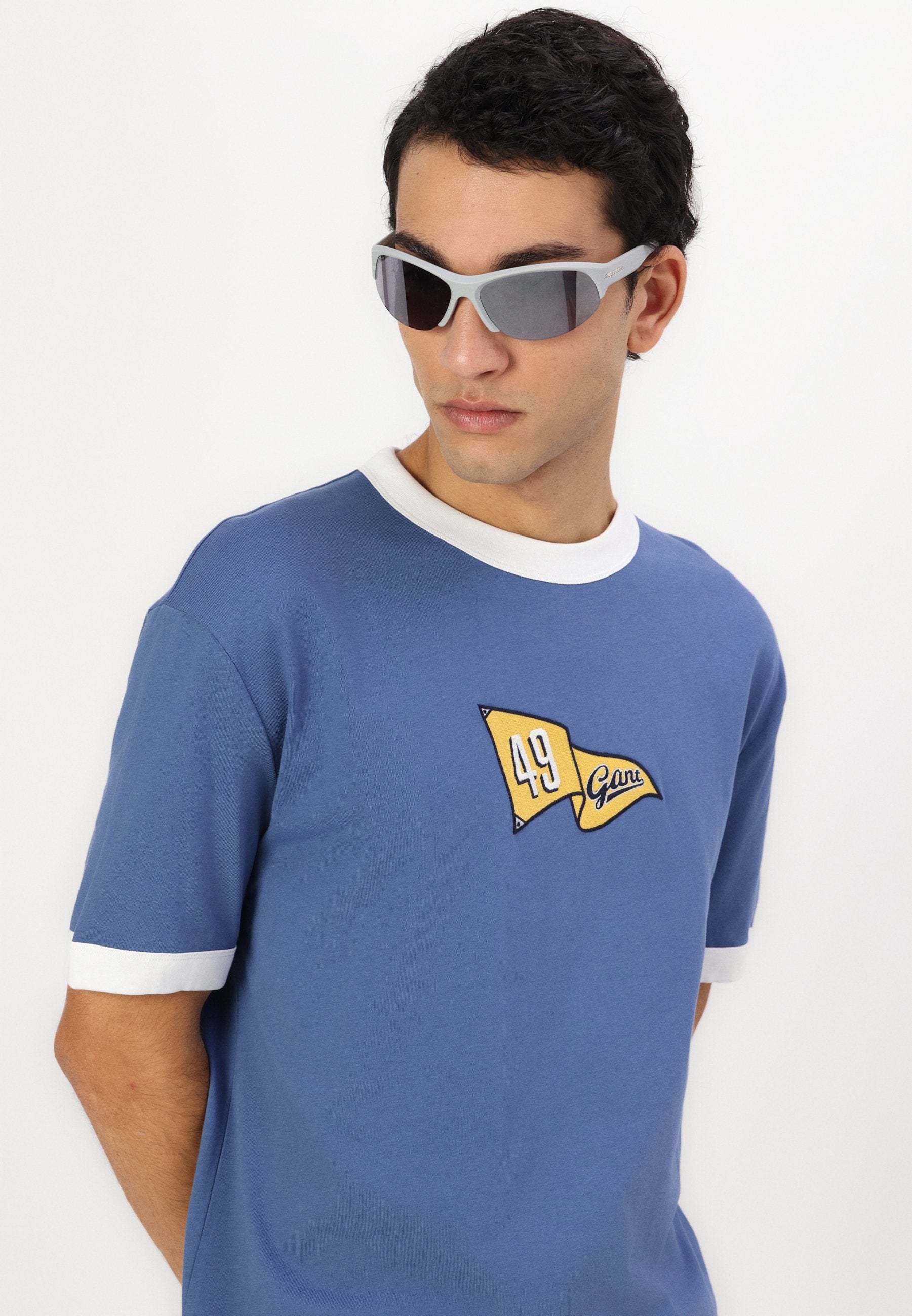 EXCLUSIVE HERITAGE 2.0 ZL REL RINGER SS TSHIRT - Baskılı tişört - vintage mavi