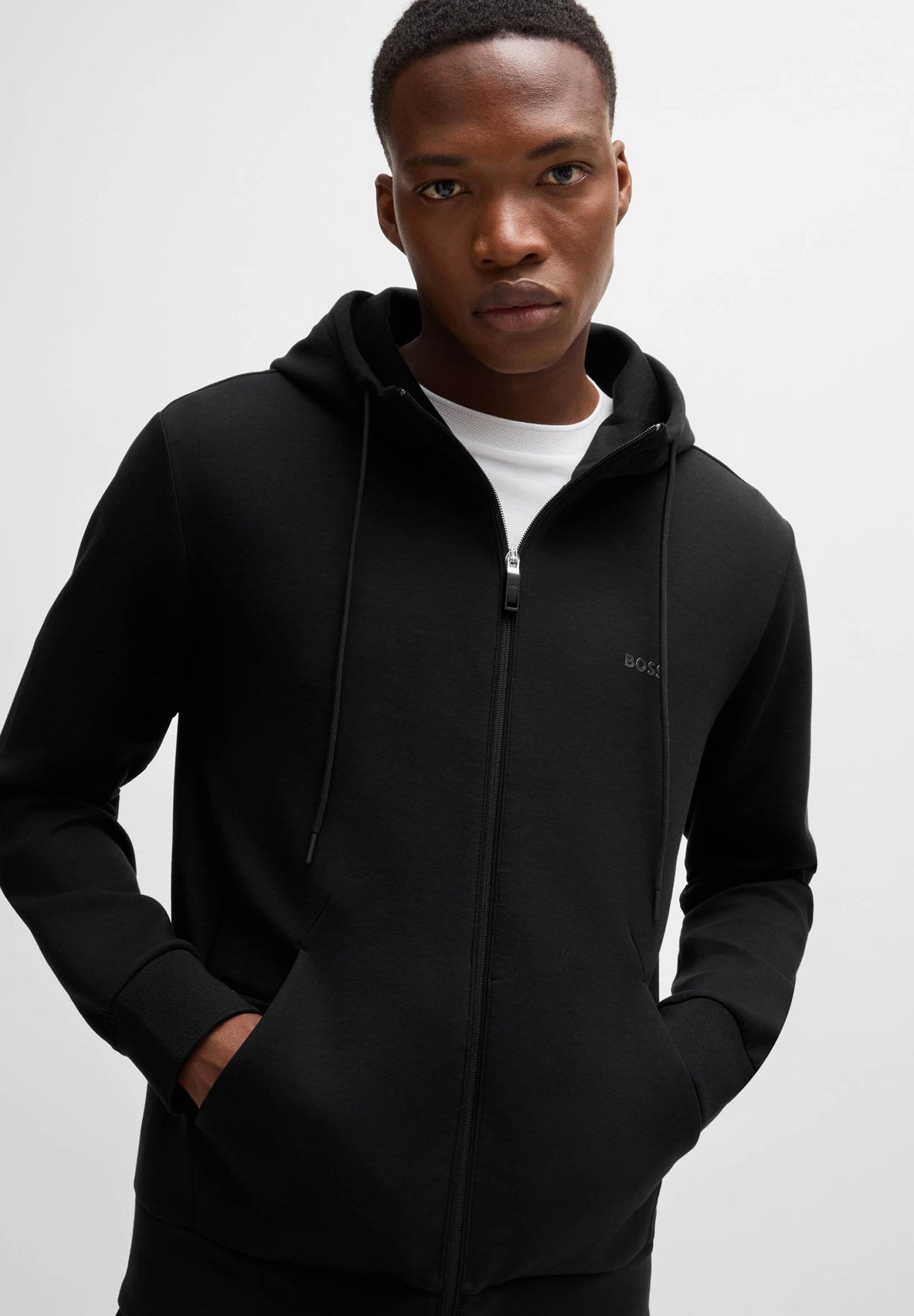 SAGGY - Zip-up sweatshirt - black