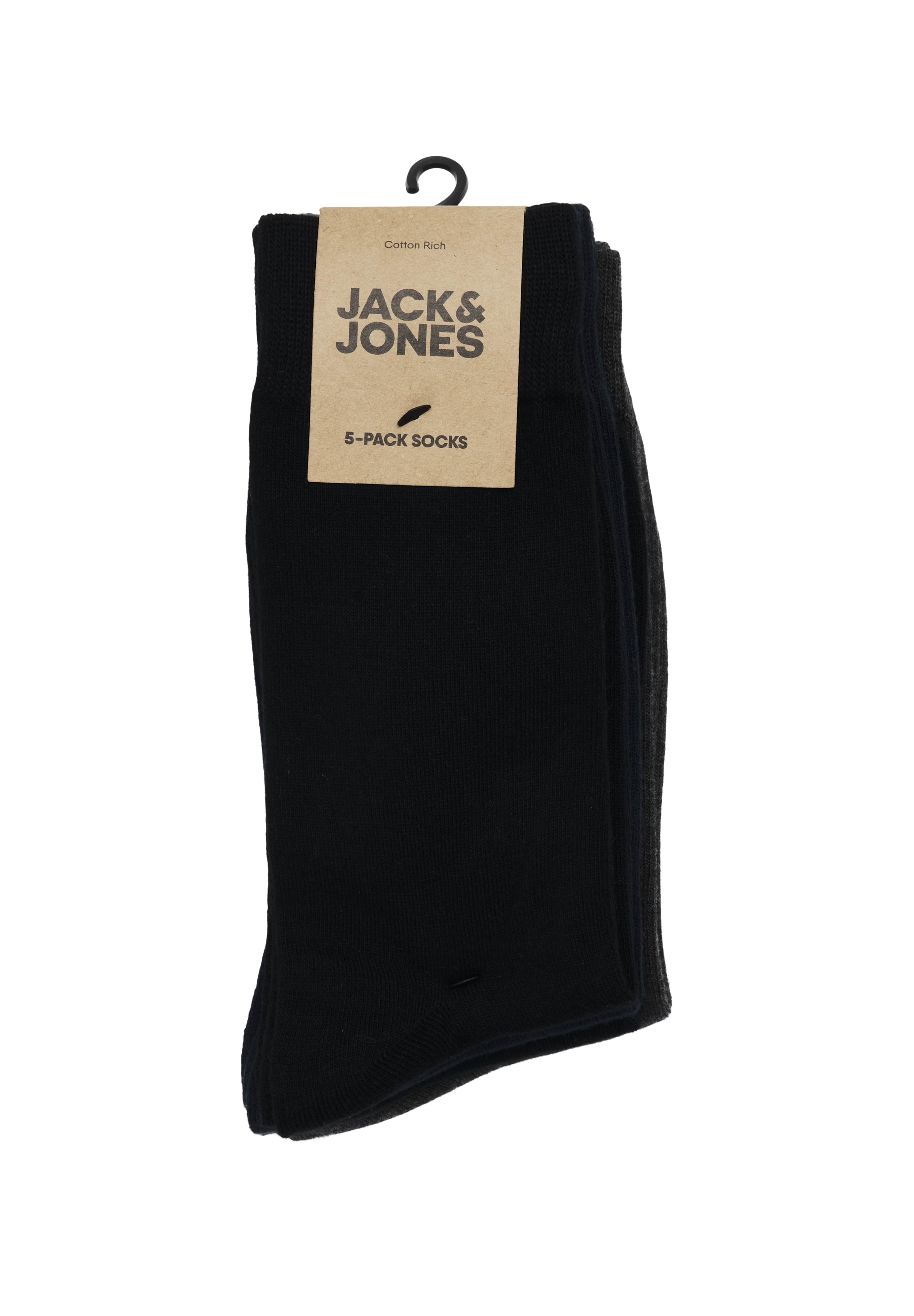 JACBASIC BAMBOO 5 PACK  - Socks - black/navy blazer/dark grey melange/light grey melange