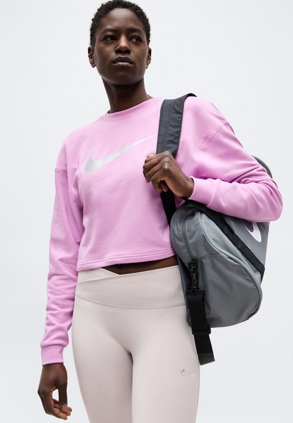CREW - Sweatshirt - magenta/metallic silver-coloured/white