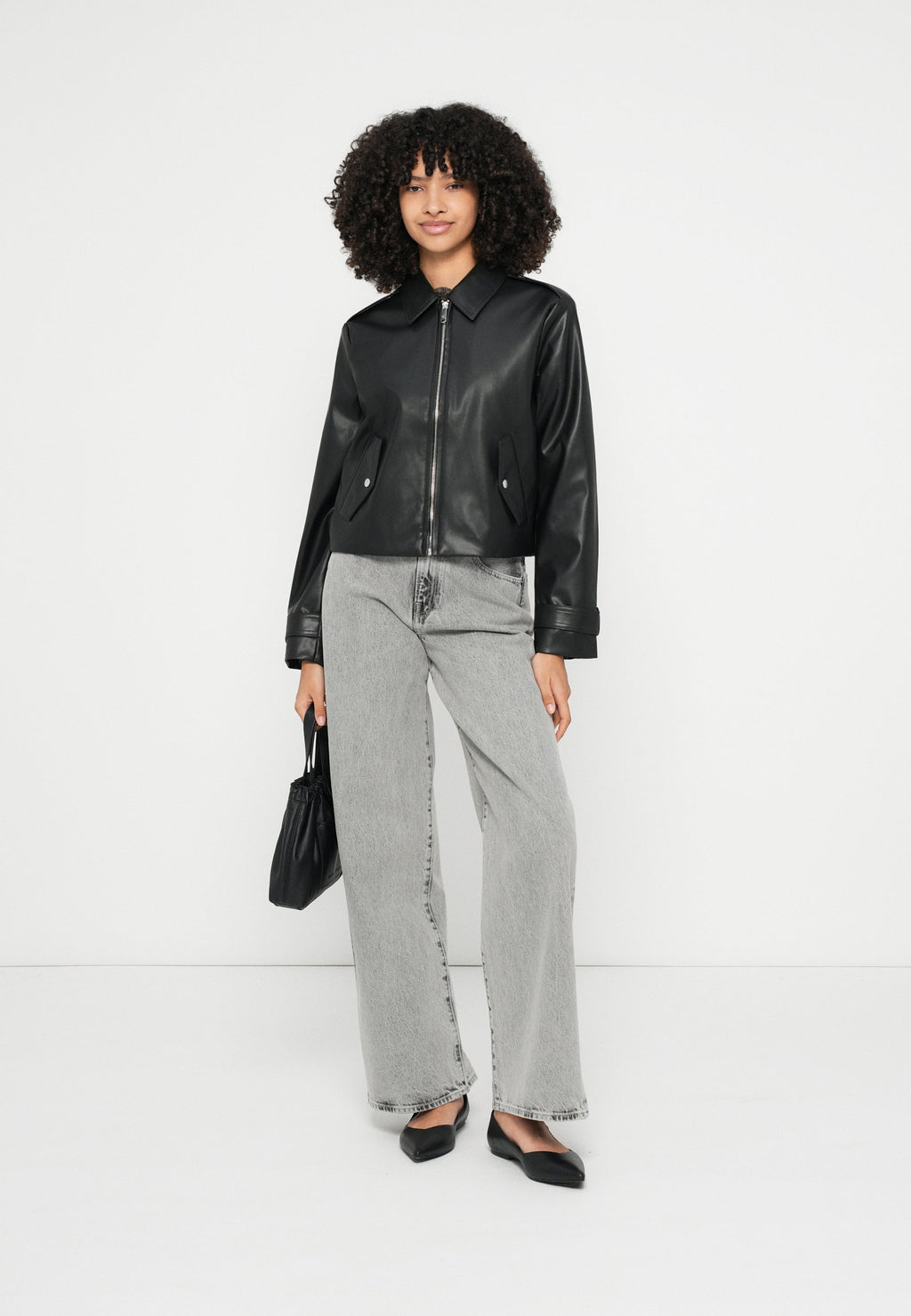 MOTO JACKET - Faux leather jacket - black