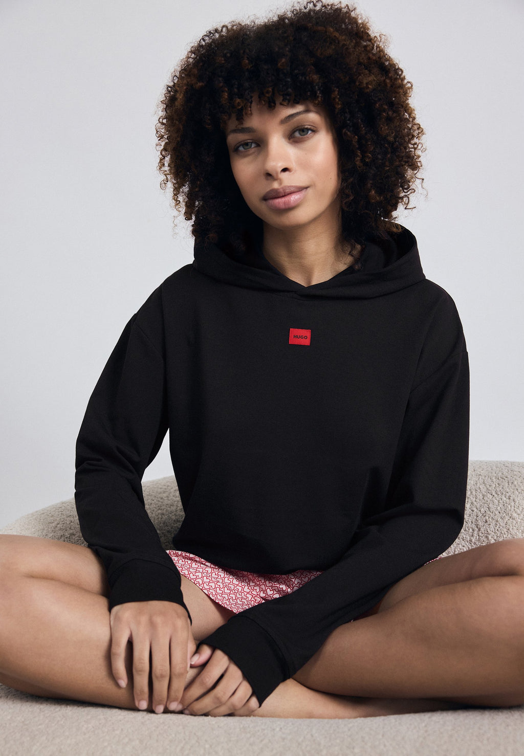 SIGNATURE HOODIE - Pyjama top - black
