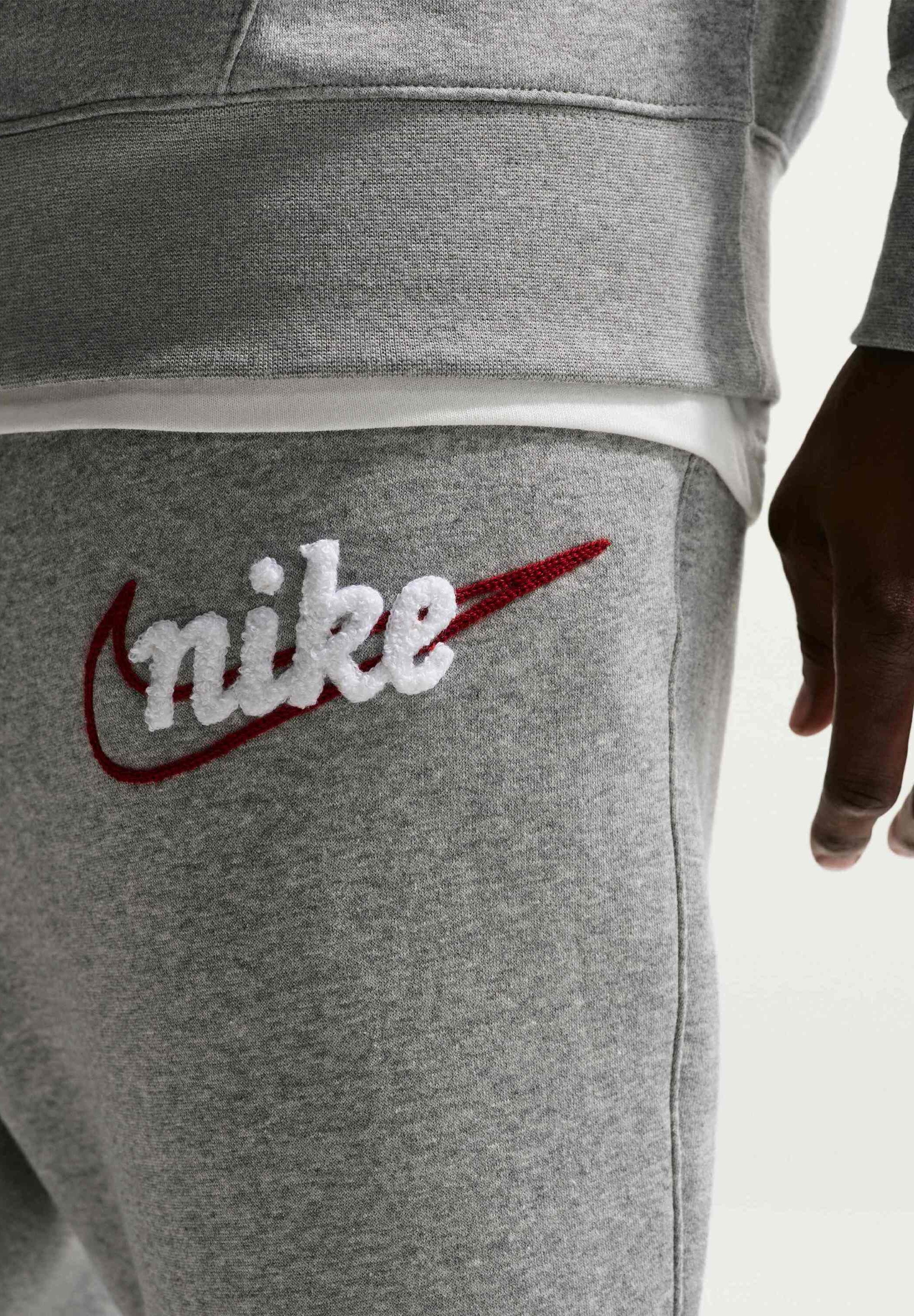 CLUB - Tracksuit bottoms - dk grey heather/lt smoke grey/white