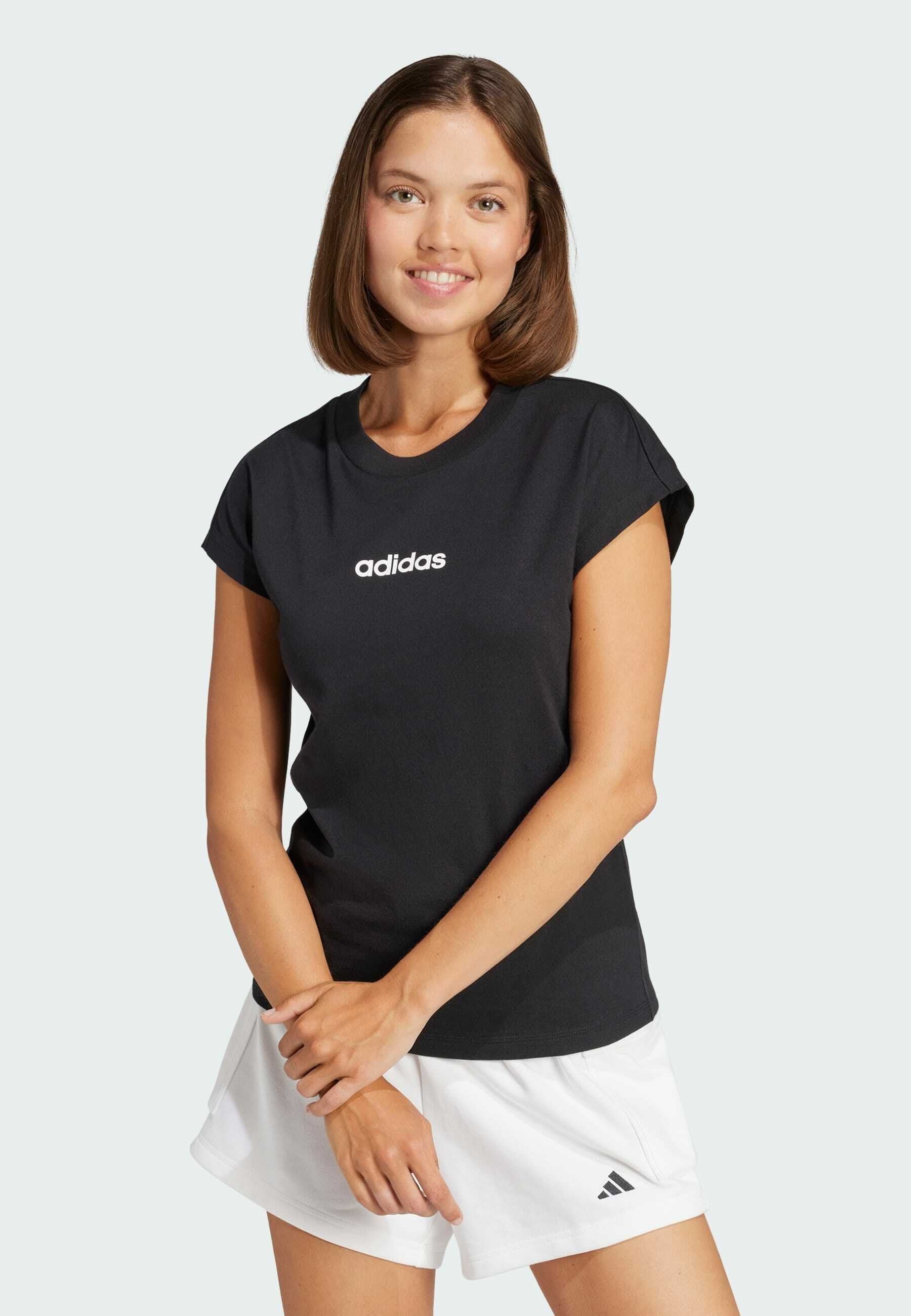 ESSENTIALS LINEAR COTTON - T-shirt basique - black white