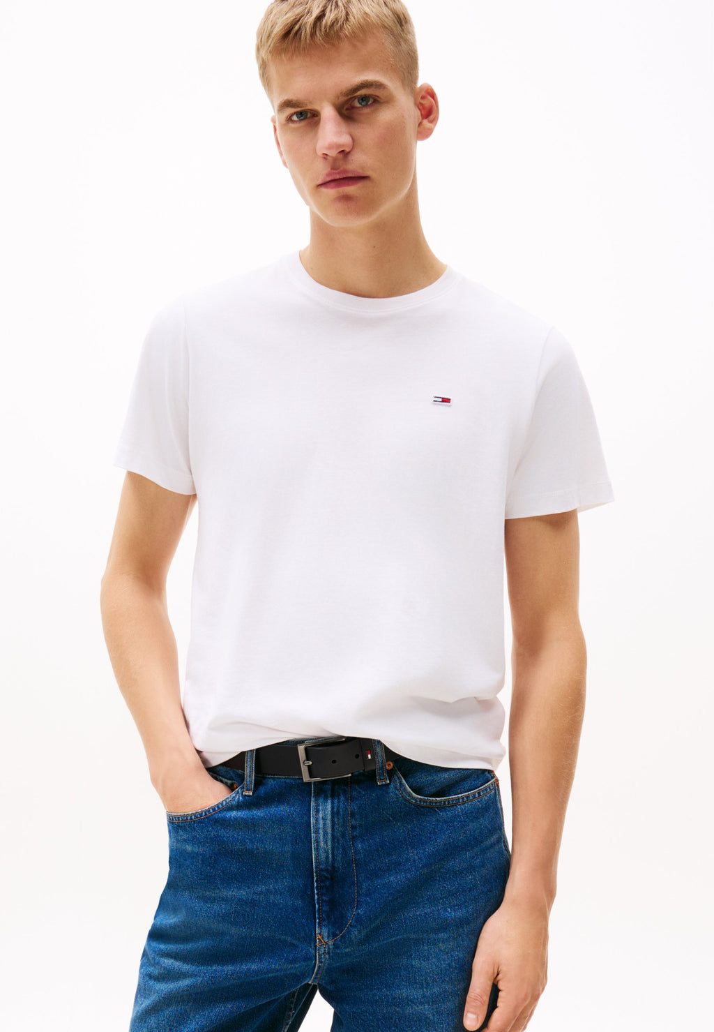 CLASSIC C NECK - Basic T-shirt - white