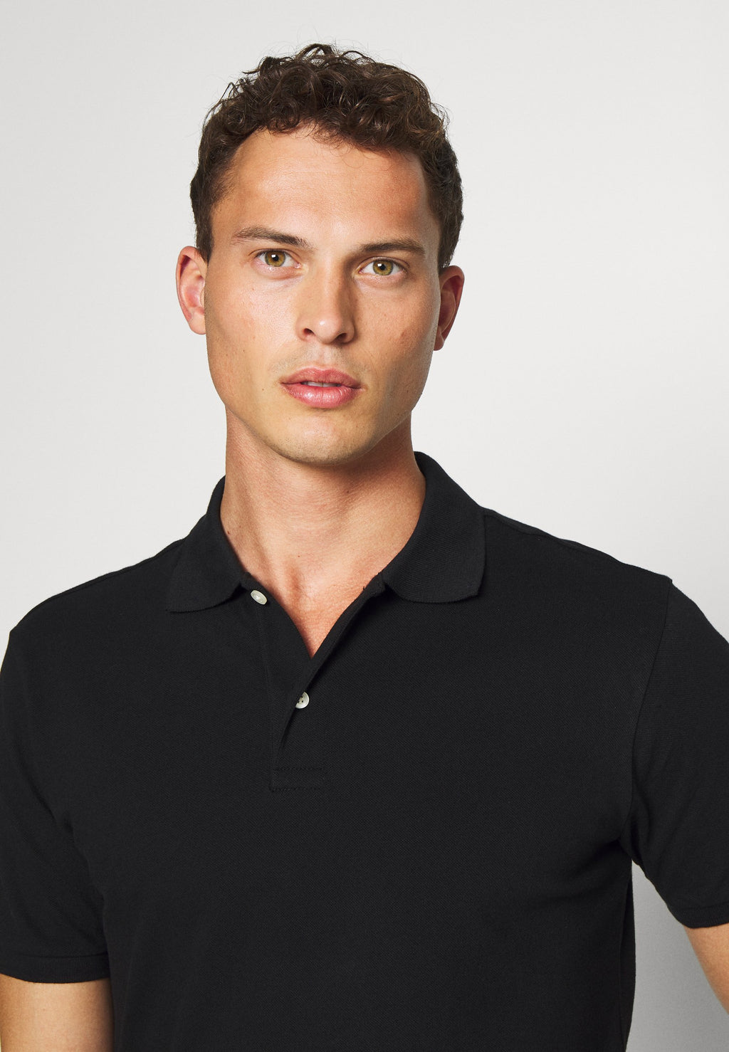 STRETCH SOLID - Polo shirt - true black