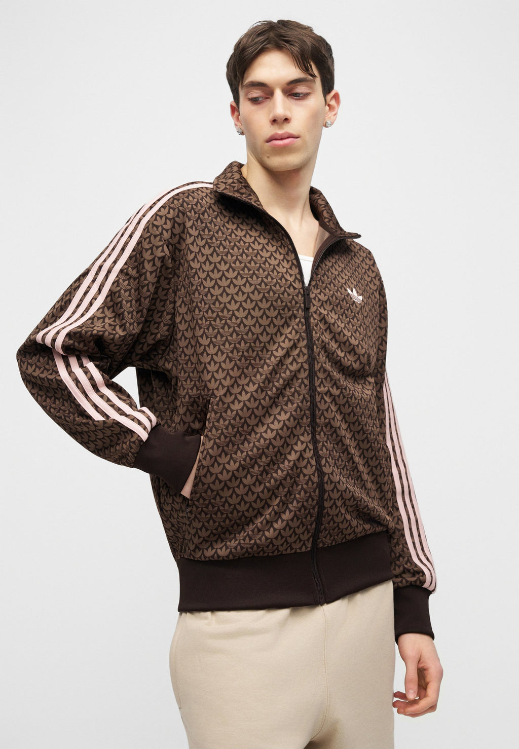 FIREBIRD MONOGRAM - Zip-up sweatshirt - aurora coffee/earth strata/sandy pink