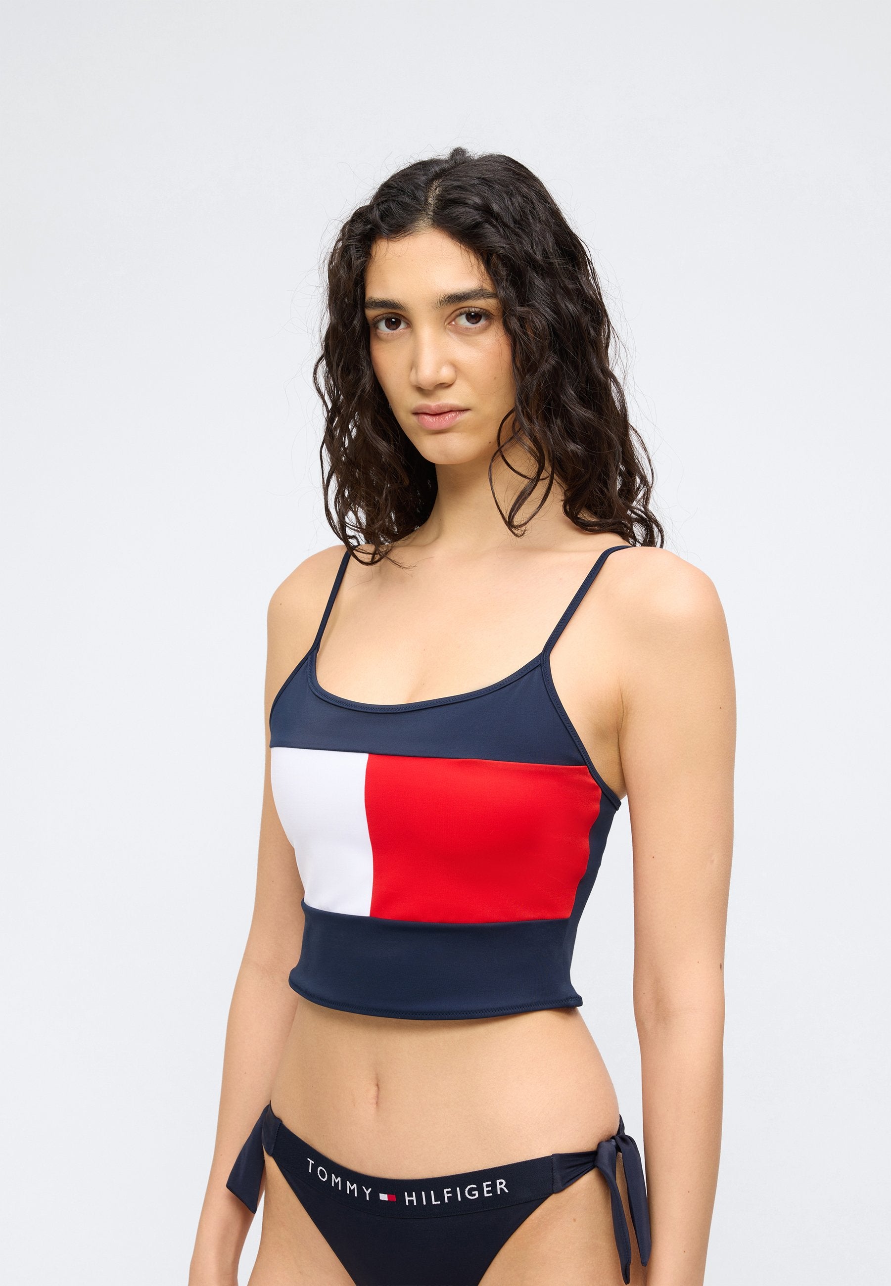 HAUT DE TANKINI COLOUR BLOCK SIGNATURE - Haut de bikini - bleu marine nuit profonde