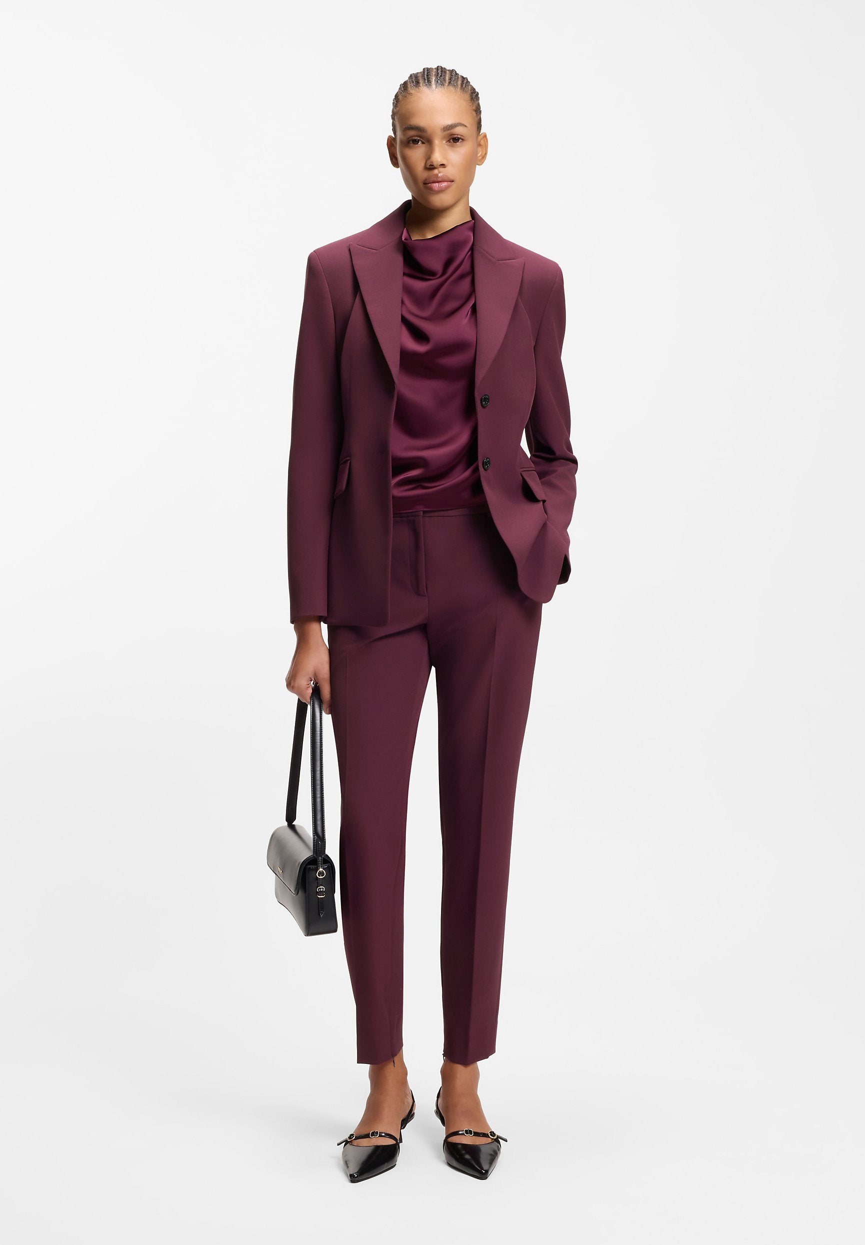 HEDIMA - Trousers - dark purple