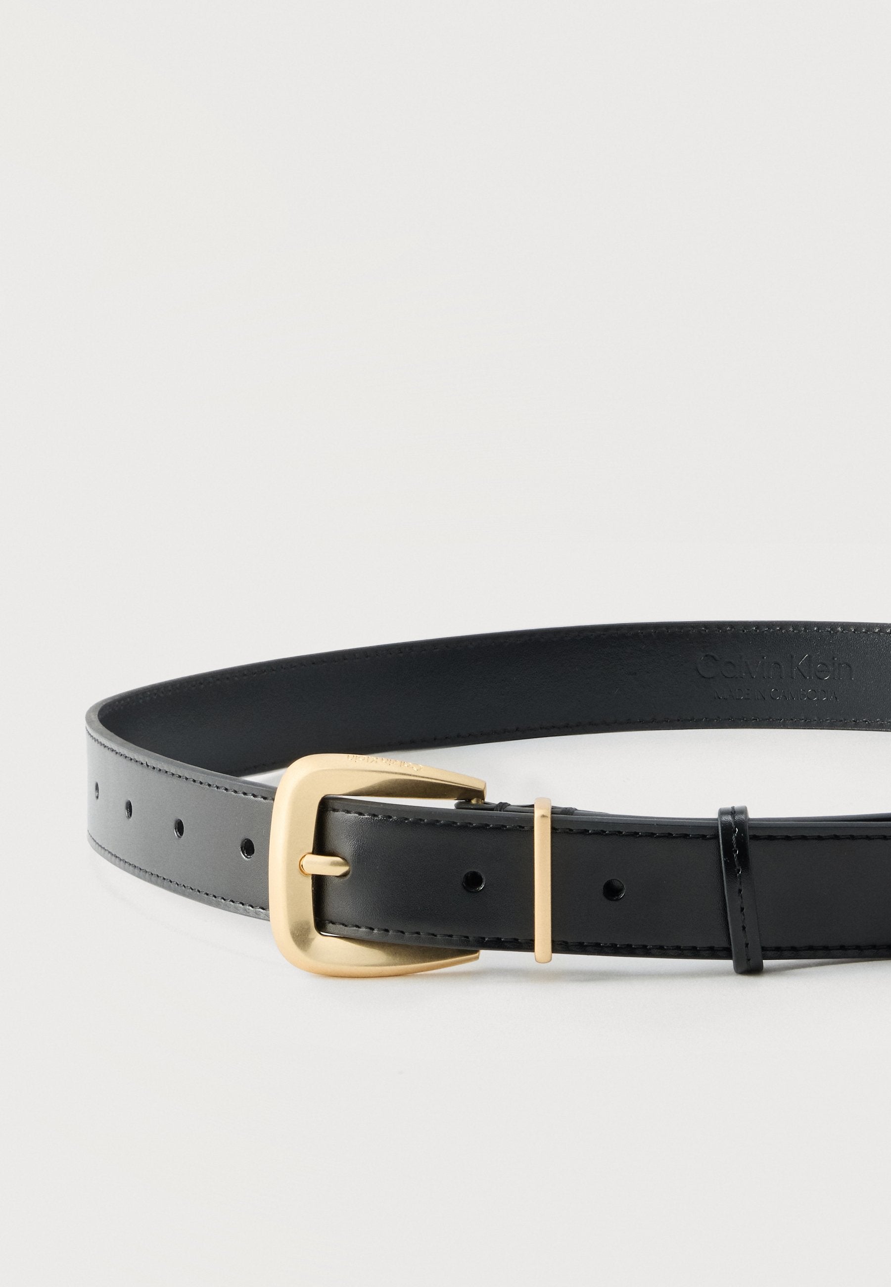 END TIP BUCKLE BELT - Belt - black/light gold-coloured