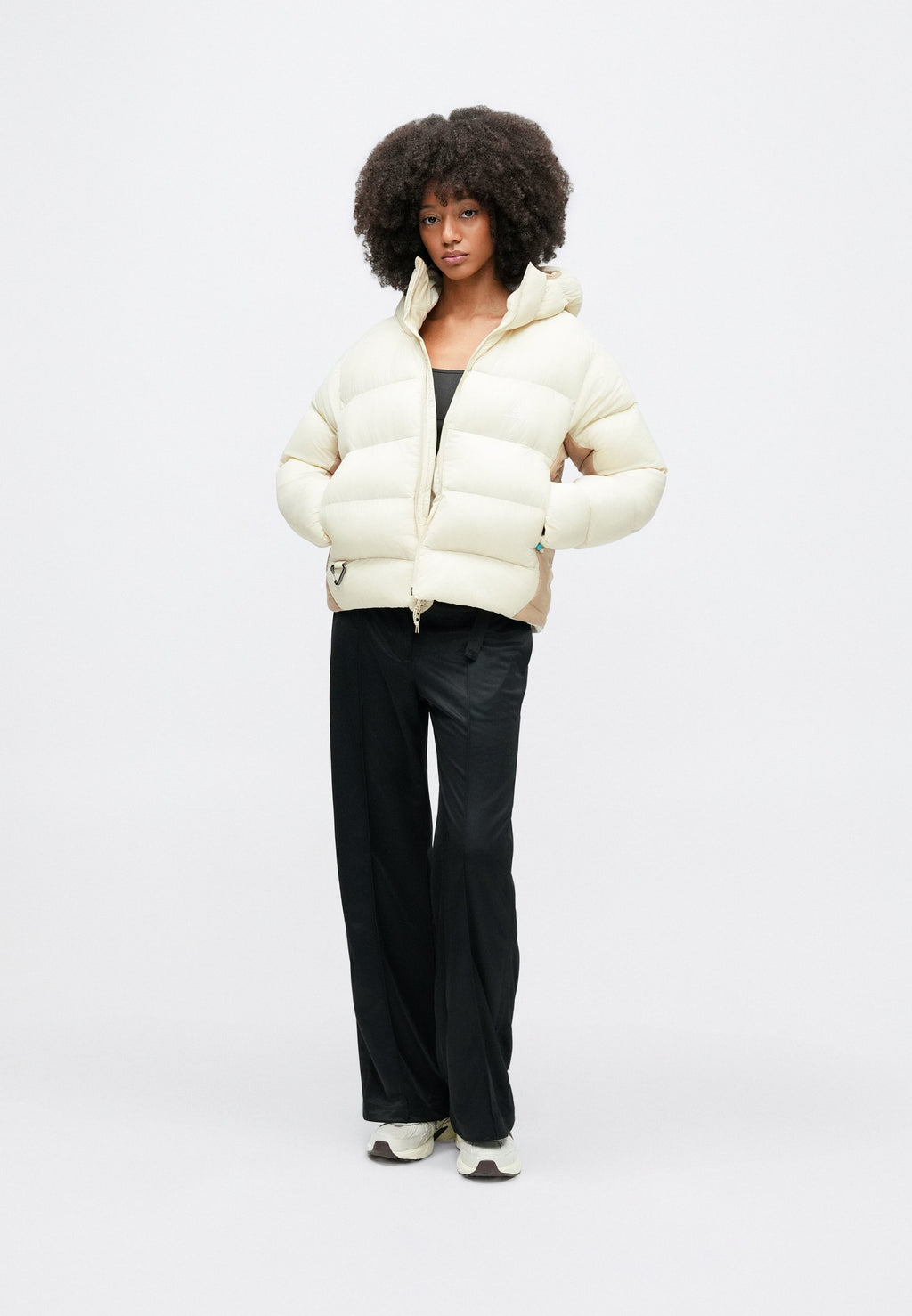 BELTED PINTUCK PANT - Trousers - black