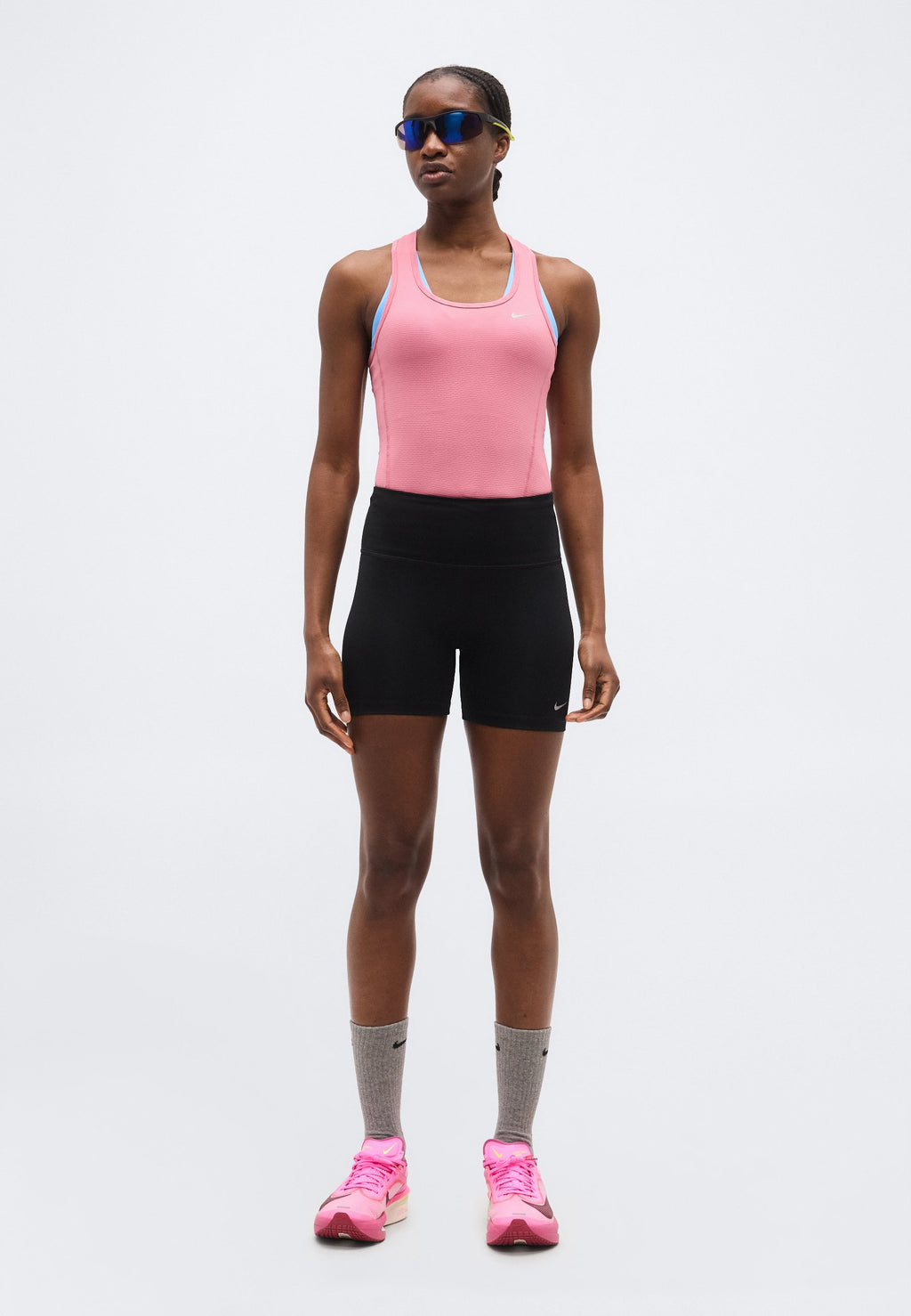 TEMPO - Short running tights - black
