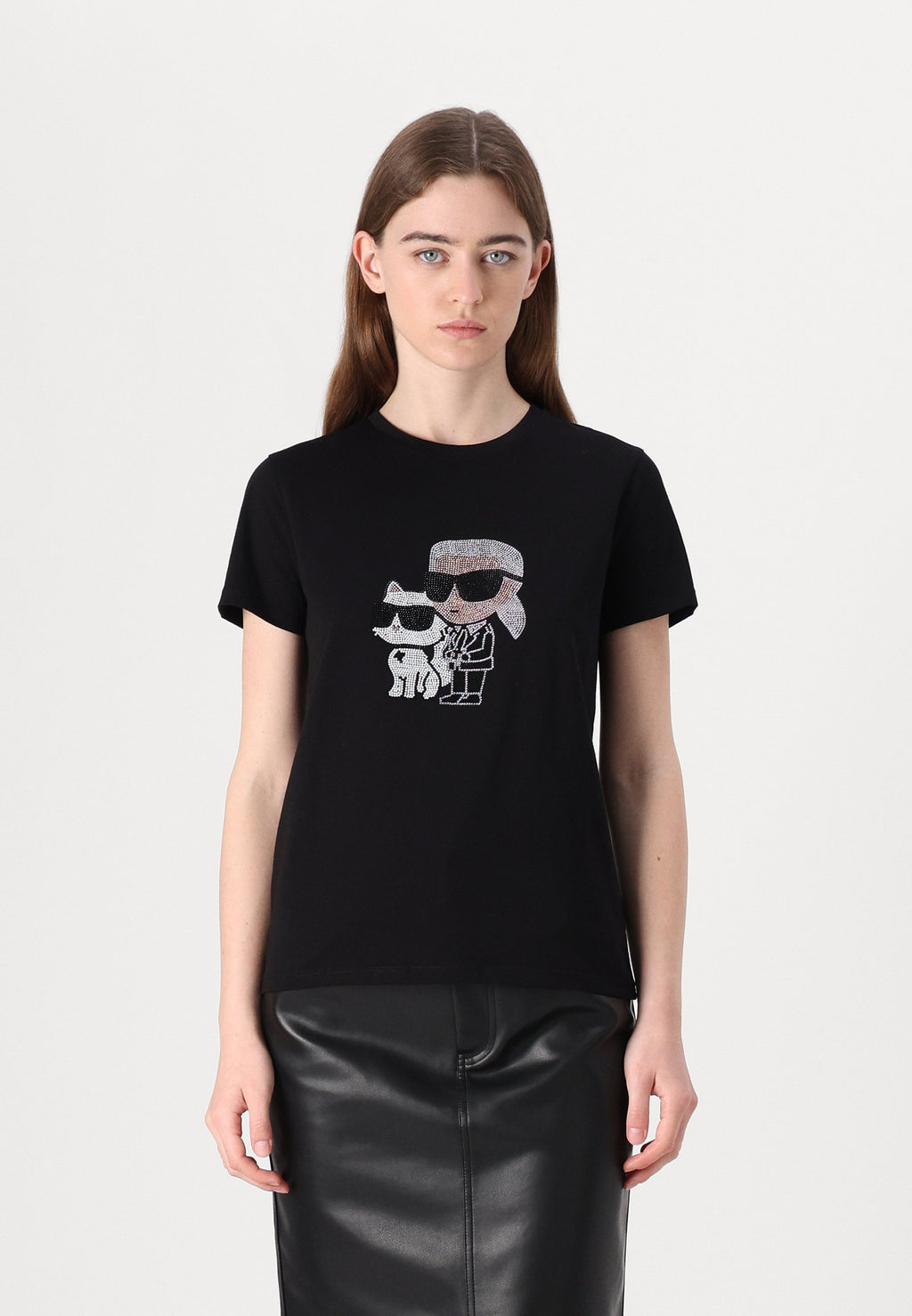 IKON KARL & COUPETTE RHINESTONE - T-shirt Imprimé - noir