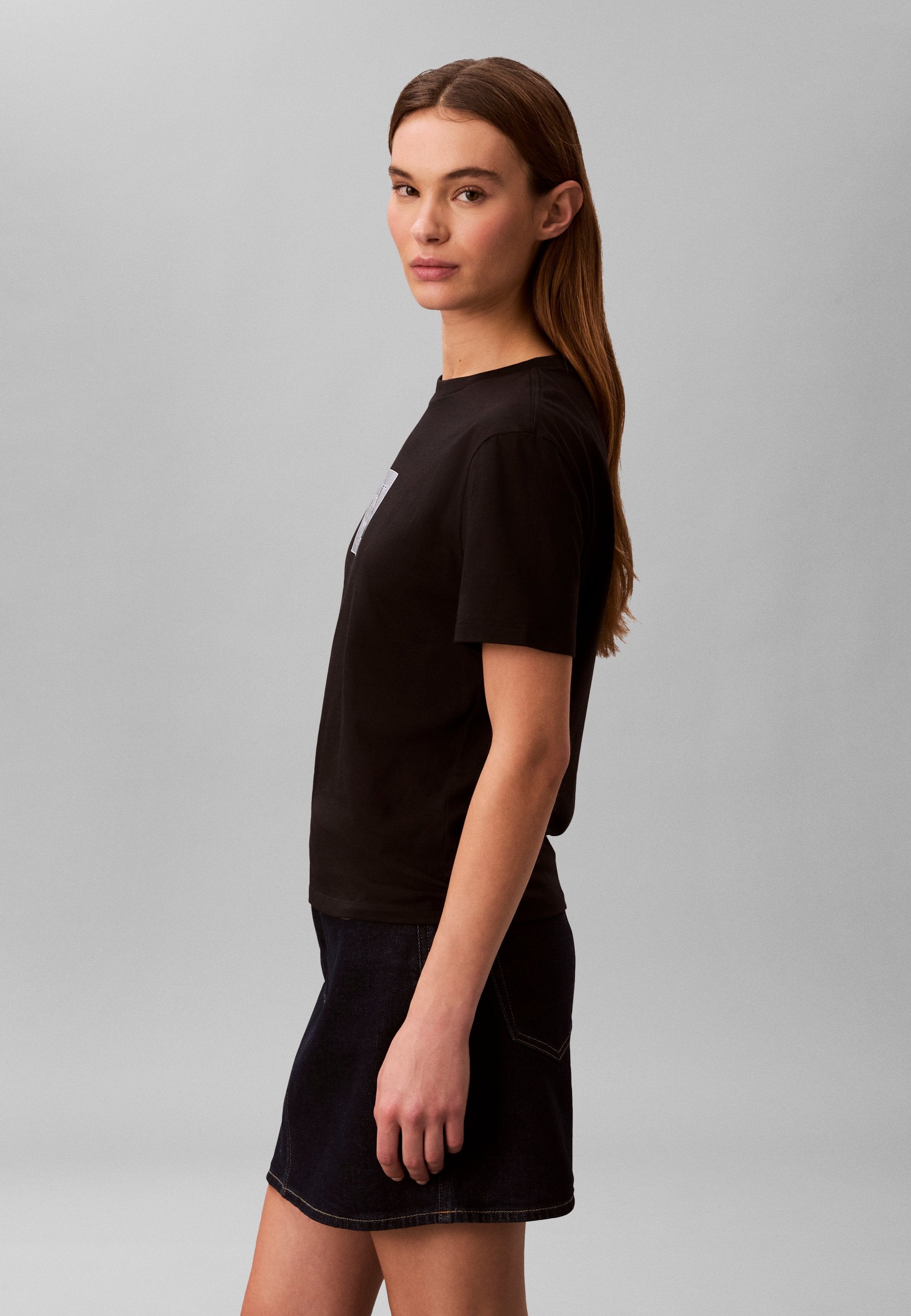 CLASSIC FIT MONOGRAM TEE - Print T-shirt - black