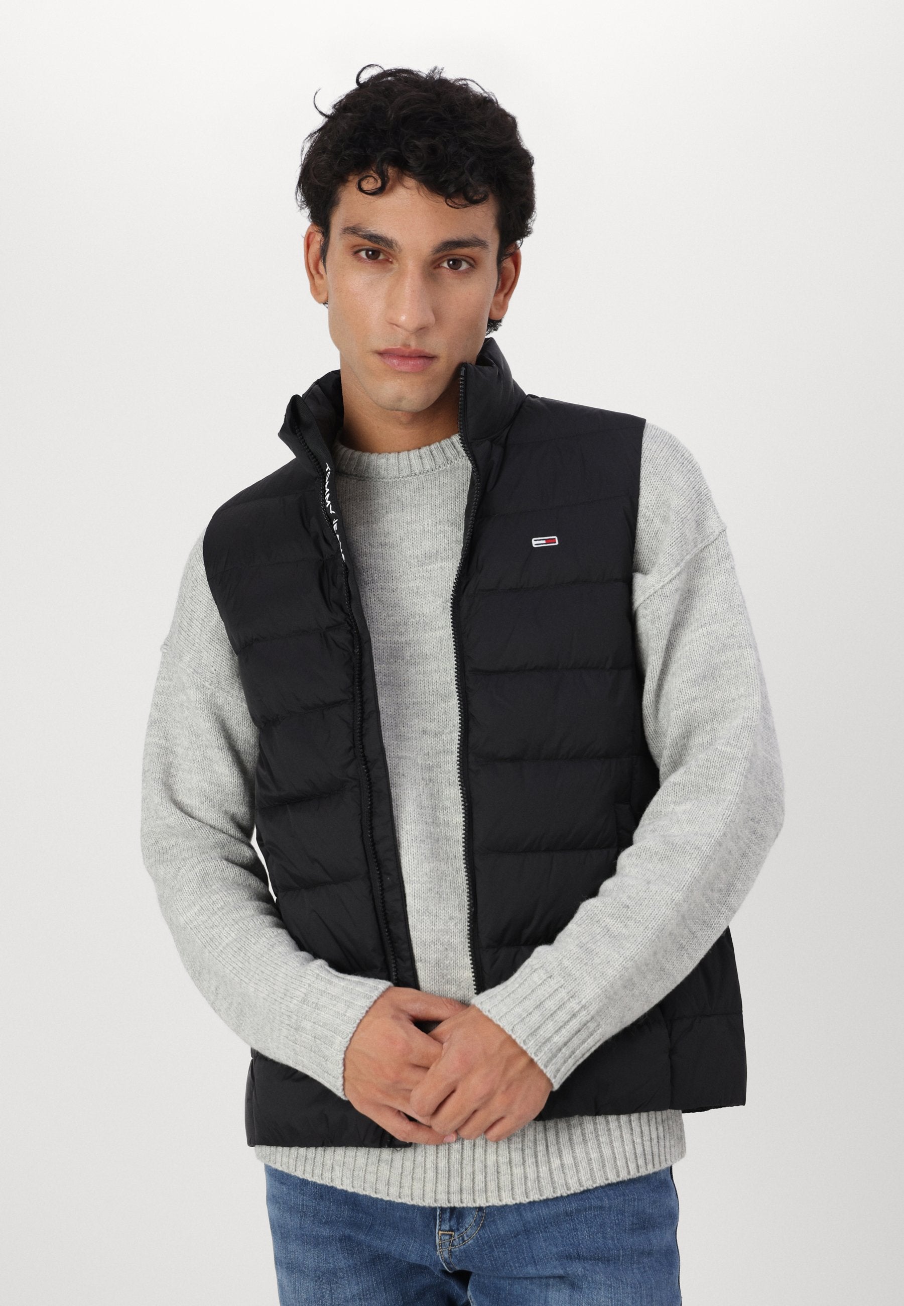 FLAG EMBROIDERY DOWN GILET - Waistcoat - black