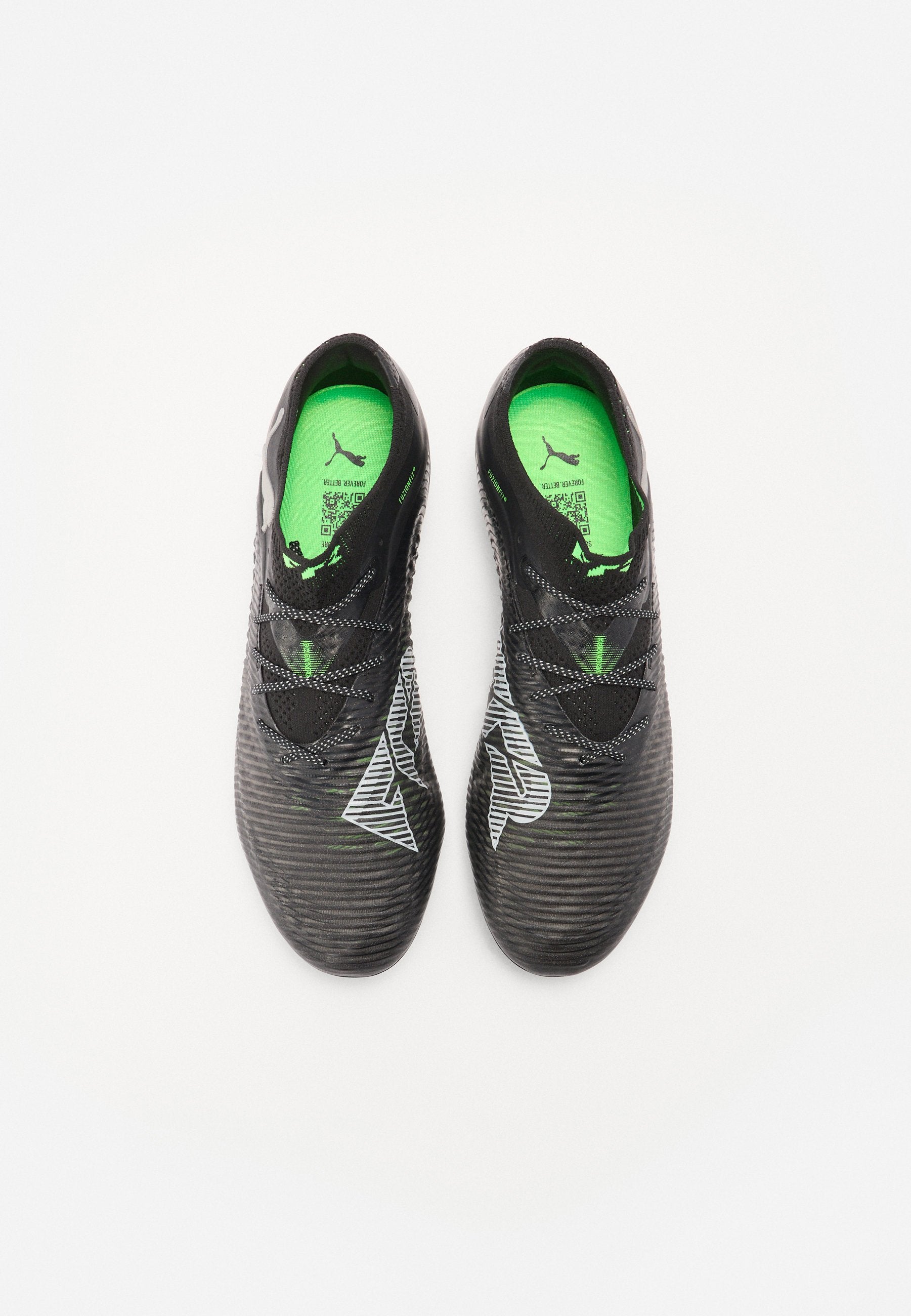 FUTURE 8 ULTIMATE LOW - Firm-ground football boots - black cool light gray fluo green