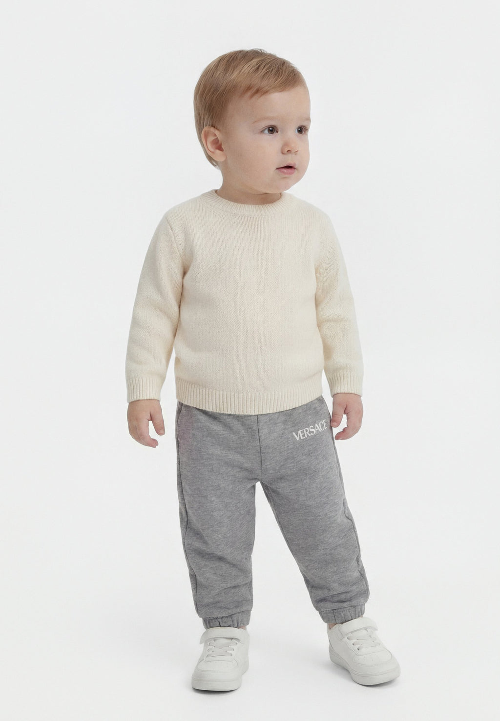 PANT LOGO KIDS PRINT UNISEX - Tracksuit bottoms - grey/white