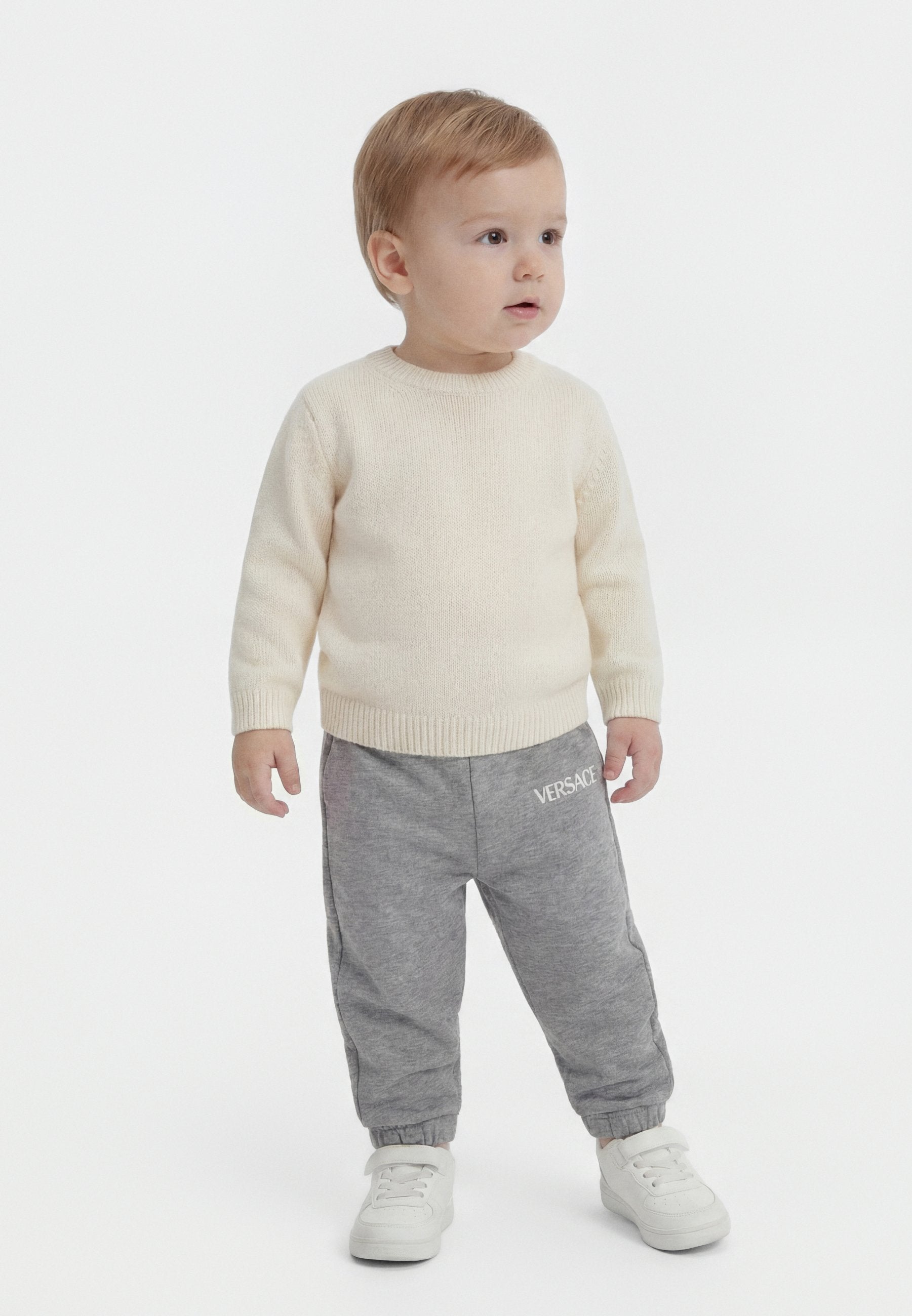PANT LOGO KIDS PRINT UNISEX - Tracksuit bottoms - grey/white