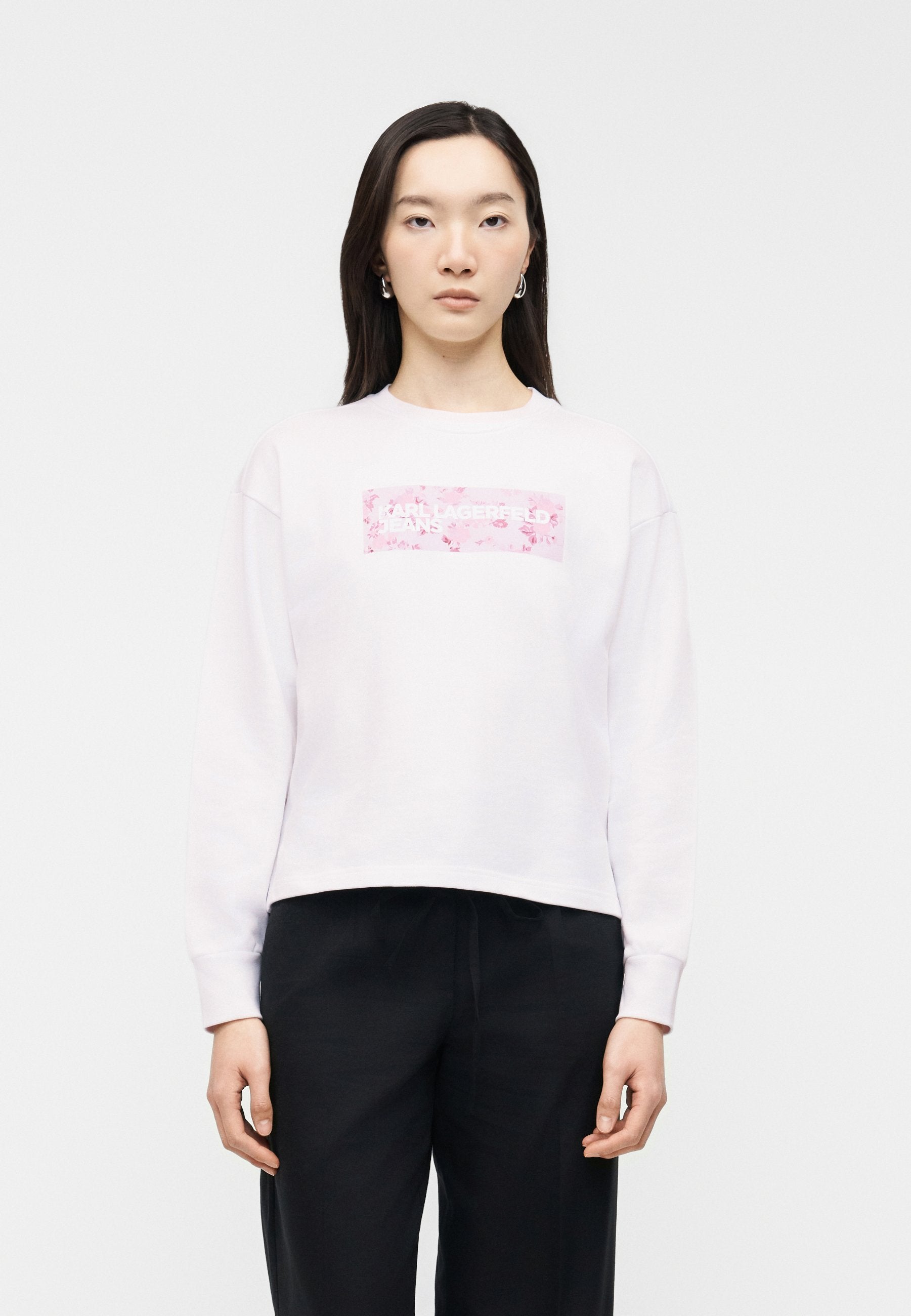 FLORAL LOGO  - Sweatshirt - white