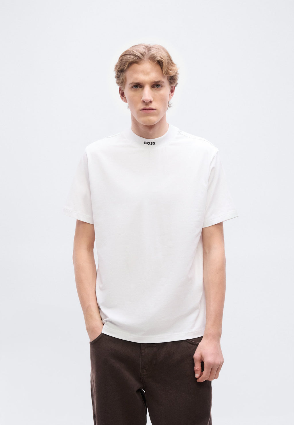 TEE COLLAR - Basic T-shirt - white