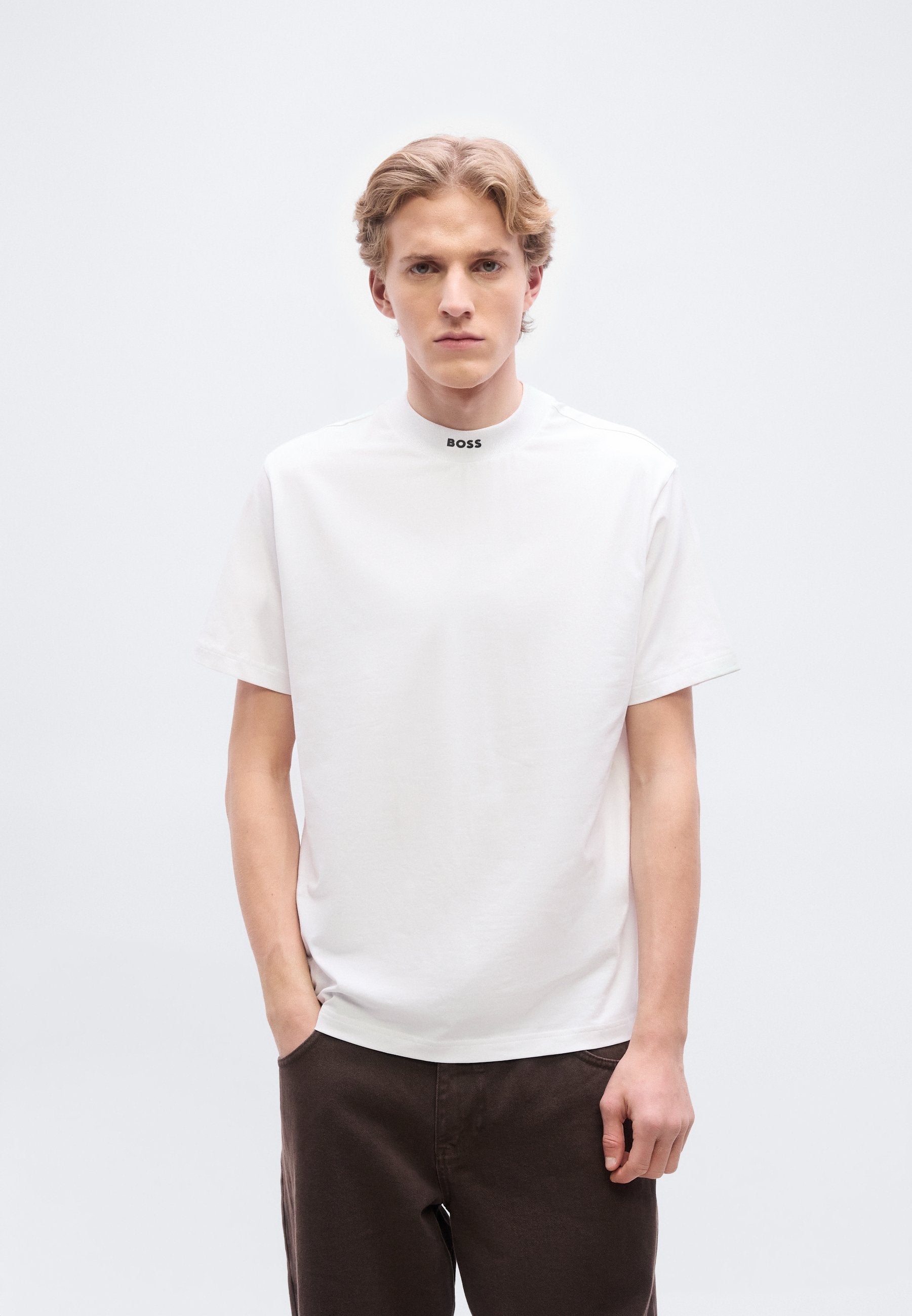 TEE COLLAR - Basic T-shirt - white