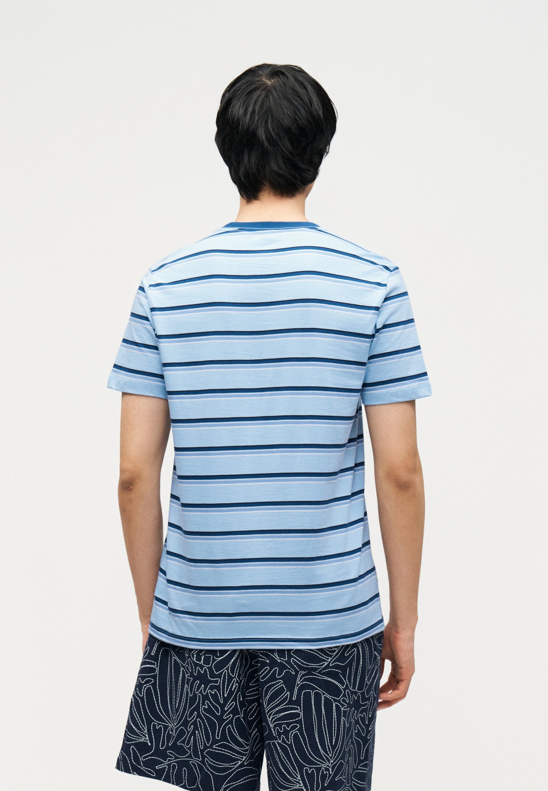 EVERYDAY CREW STRIPE - Print T-shirt - cerulean blue