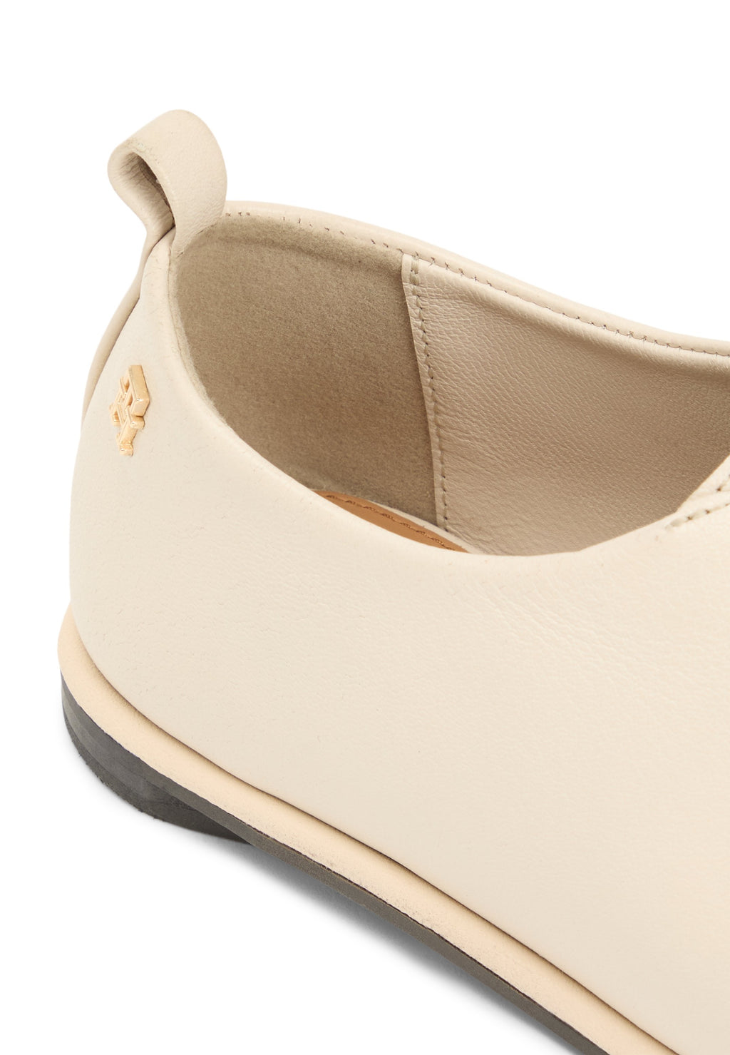 TH MONOGRAM LEATHER OXFORD SHOES - Lace-ups - soft cream