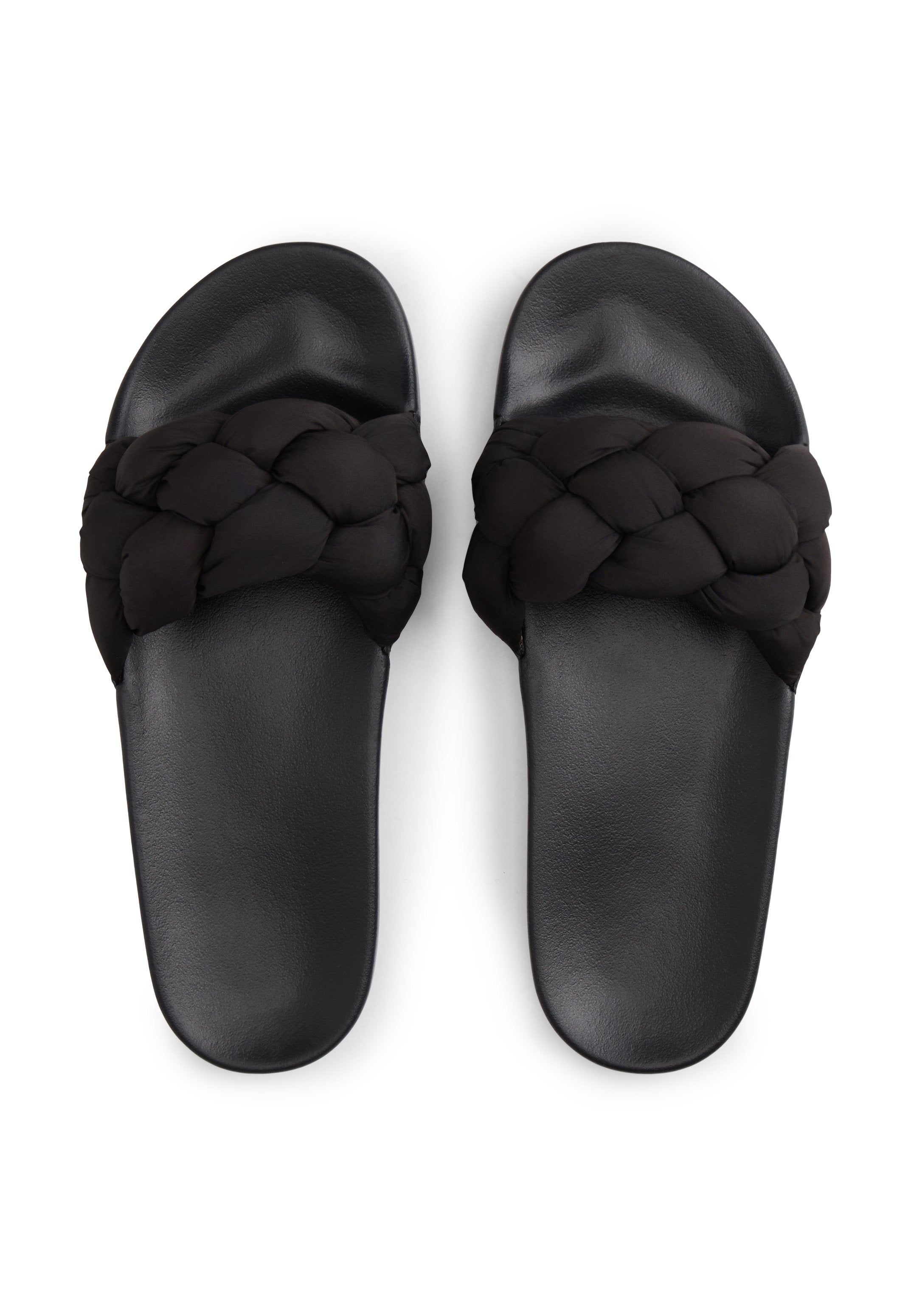 BRAIDED SLIDES - Mules - black