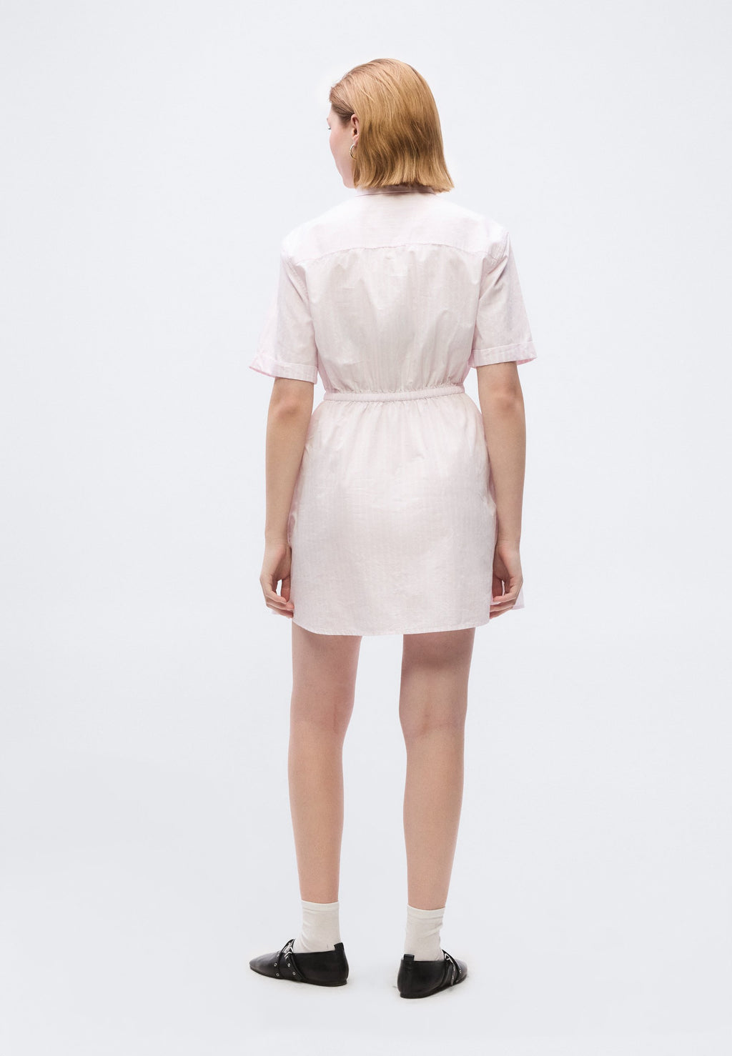 ROBE CHEMISE RAYÉE - Robe chemise - rose nacré