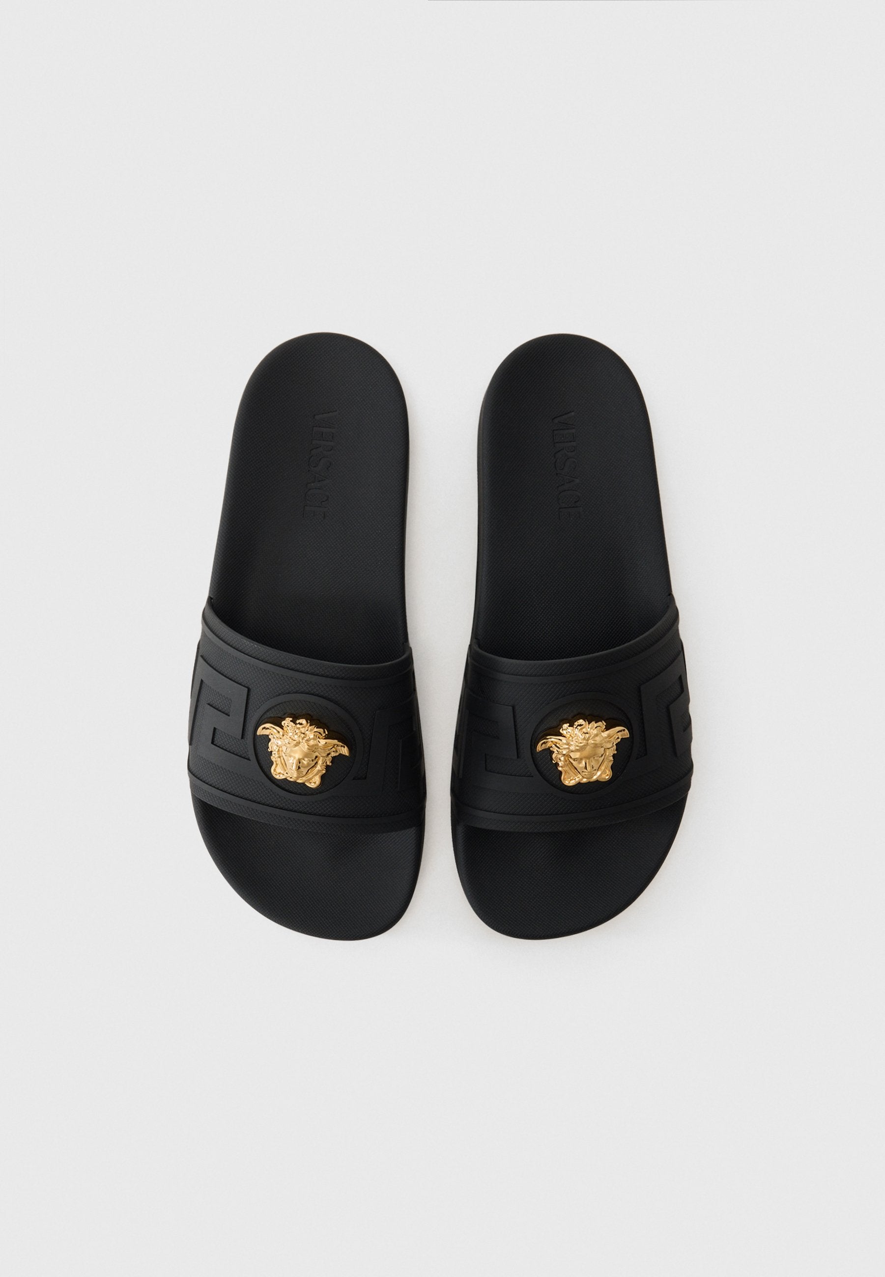 SLIDES - Mules - black/gold-coloured