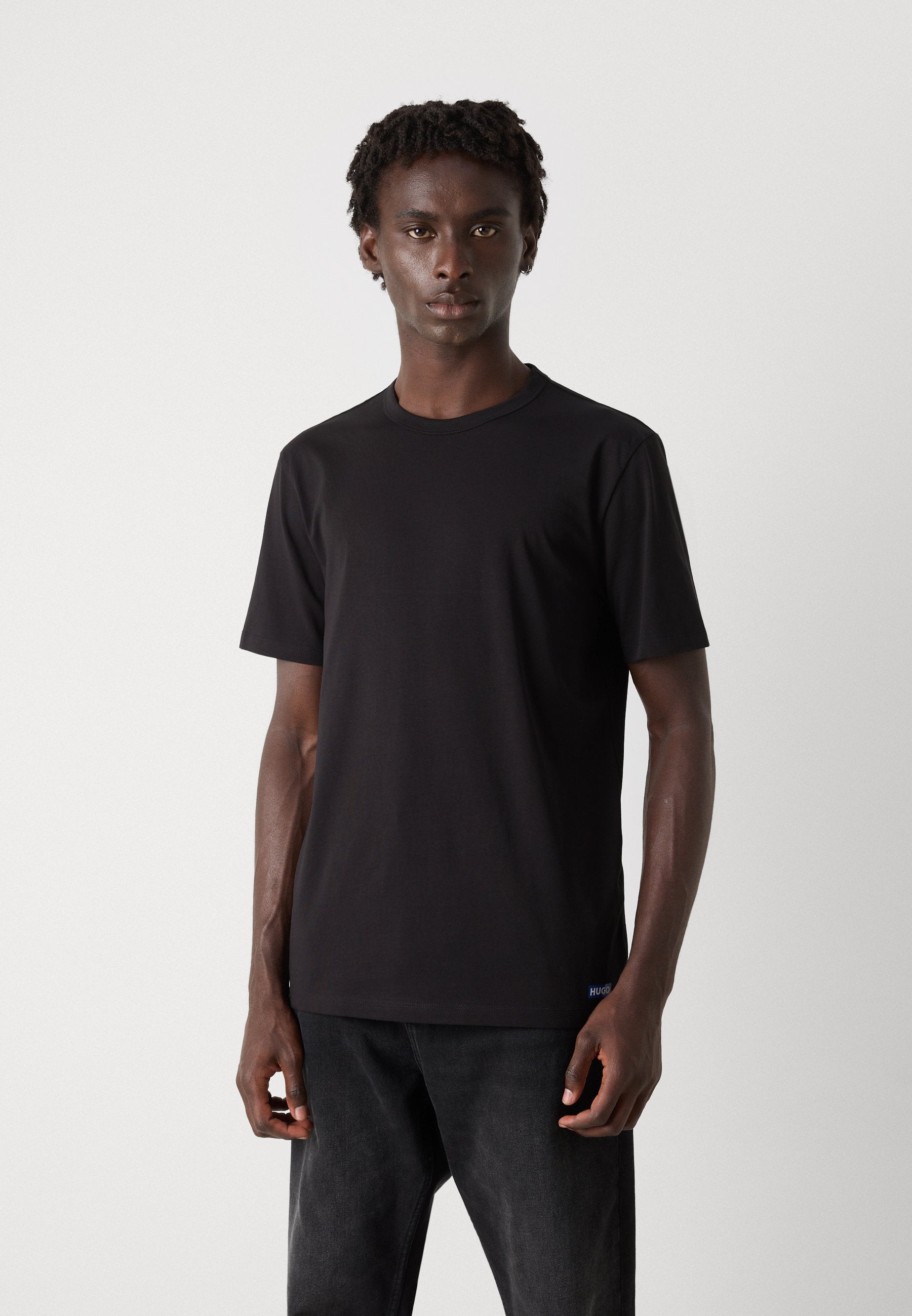 NAOLO 2 PACK - Basic T-shirt - black