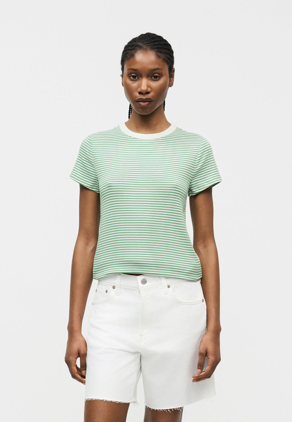 CREW - Print T-shirt - green/white