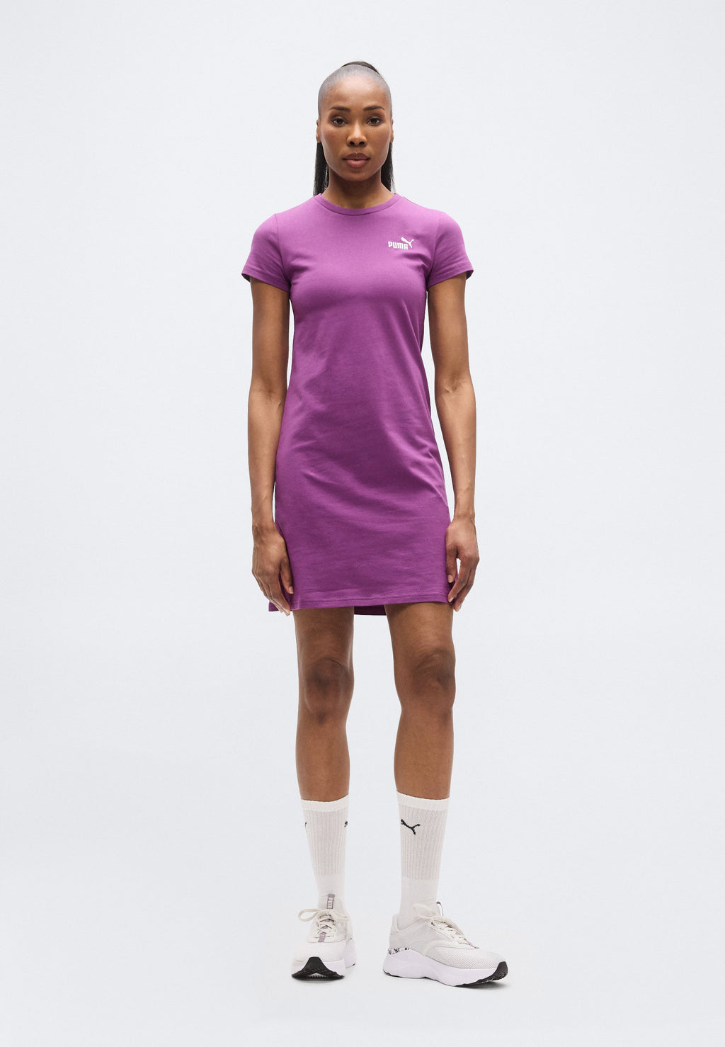 ESS SMALL NO. 1 LOGO SLIM - Jersey dress - plum wine