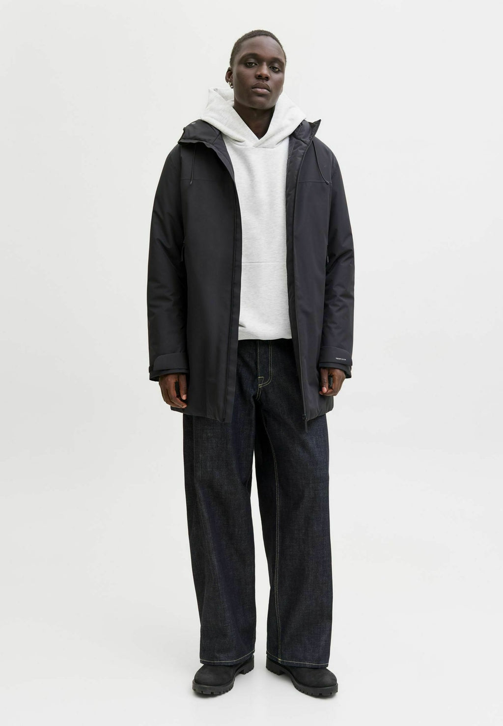 Hoodie - white melange