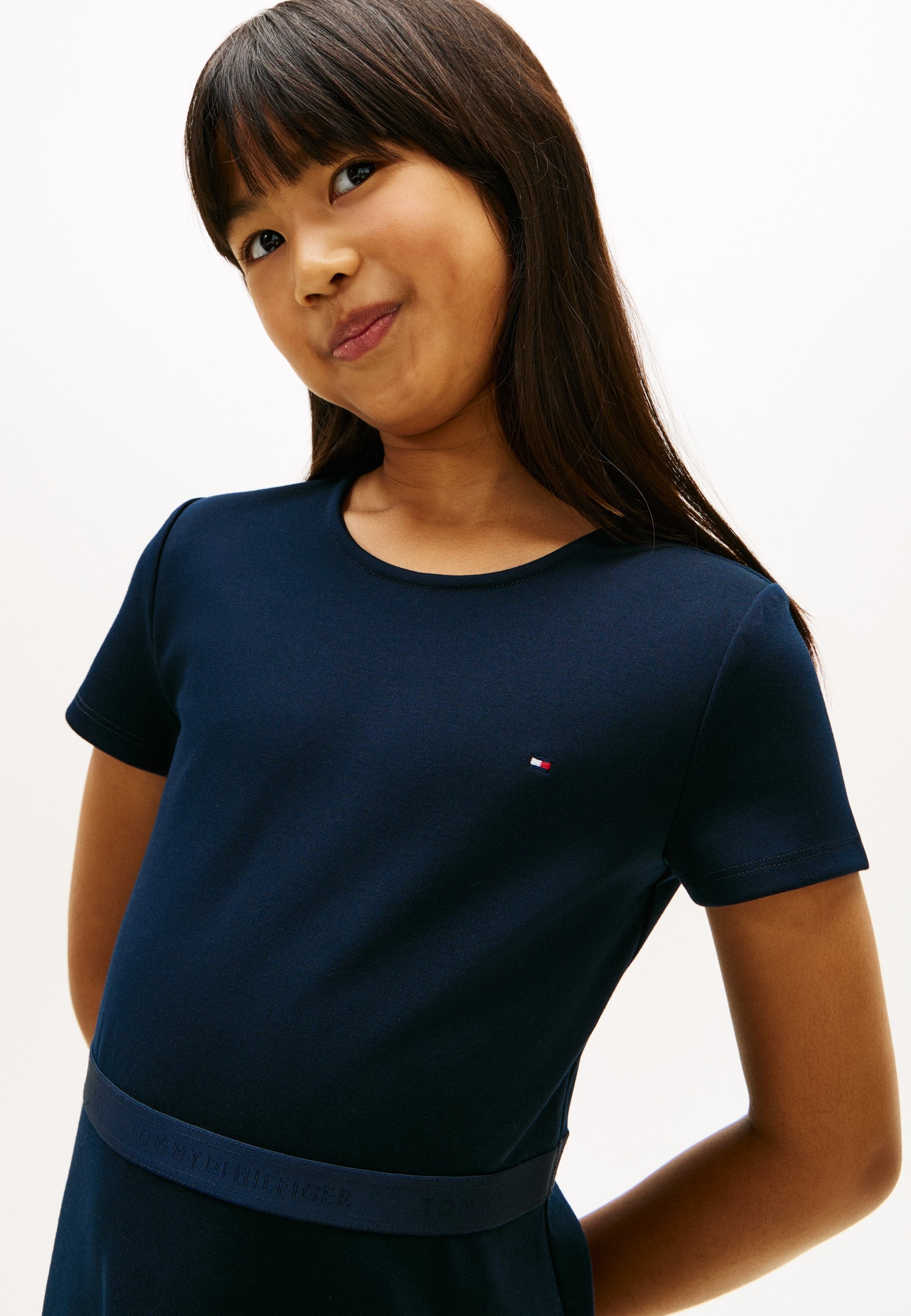 ROBE PATINEUSE INDISPENSABLE À MANCHES COURTES - Robe en jersey - bleu nuit foncé