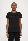 Print T-shirt - black/gold-coloured
