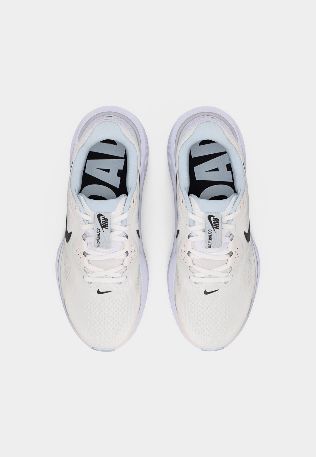 W NIKE STRUCTURE 26 - Yol koşu ayakkabısı - beyaz/siyah/saf platin renkli