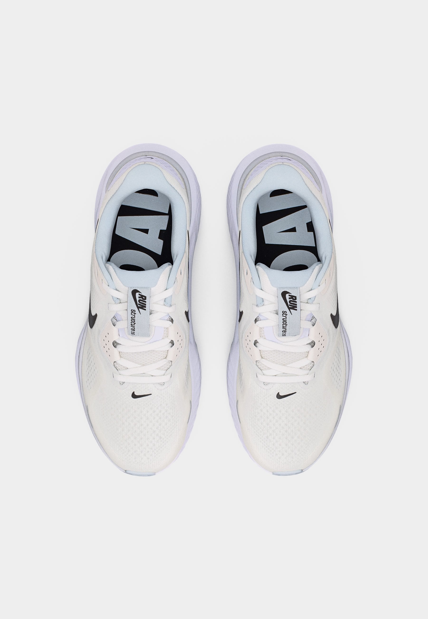 W NIKE STRUCTURE 26 - Yol koşu ayakkabısı - beyaz/siyah/saf platin renkli