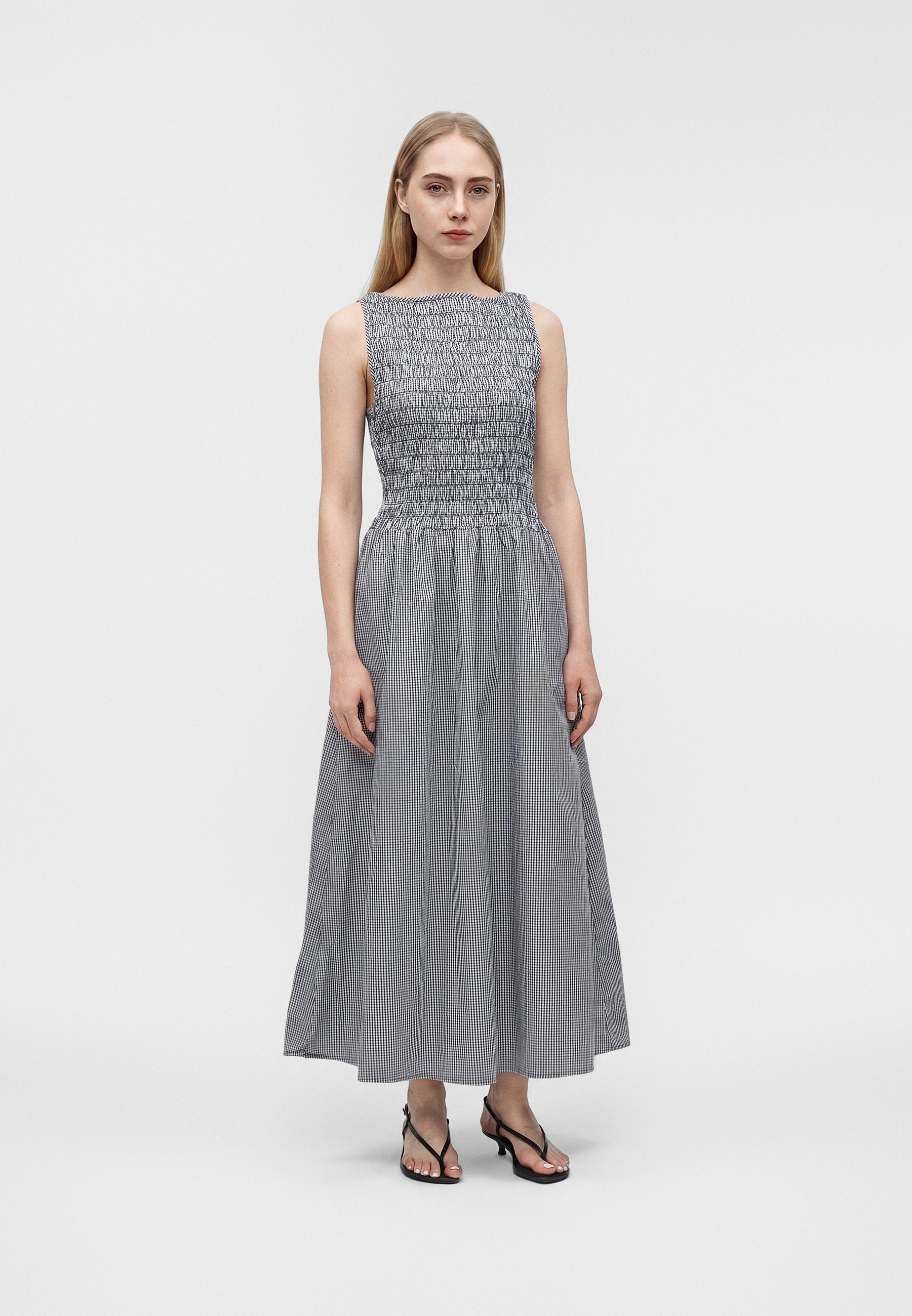 SMOCKED APRON DRESS - Day dress - navy