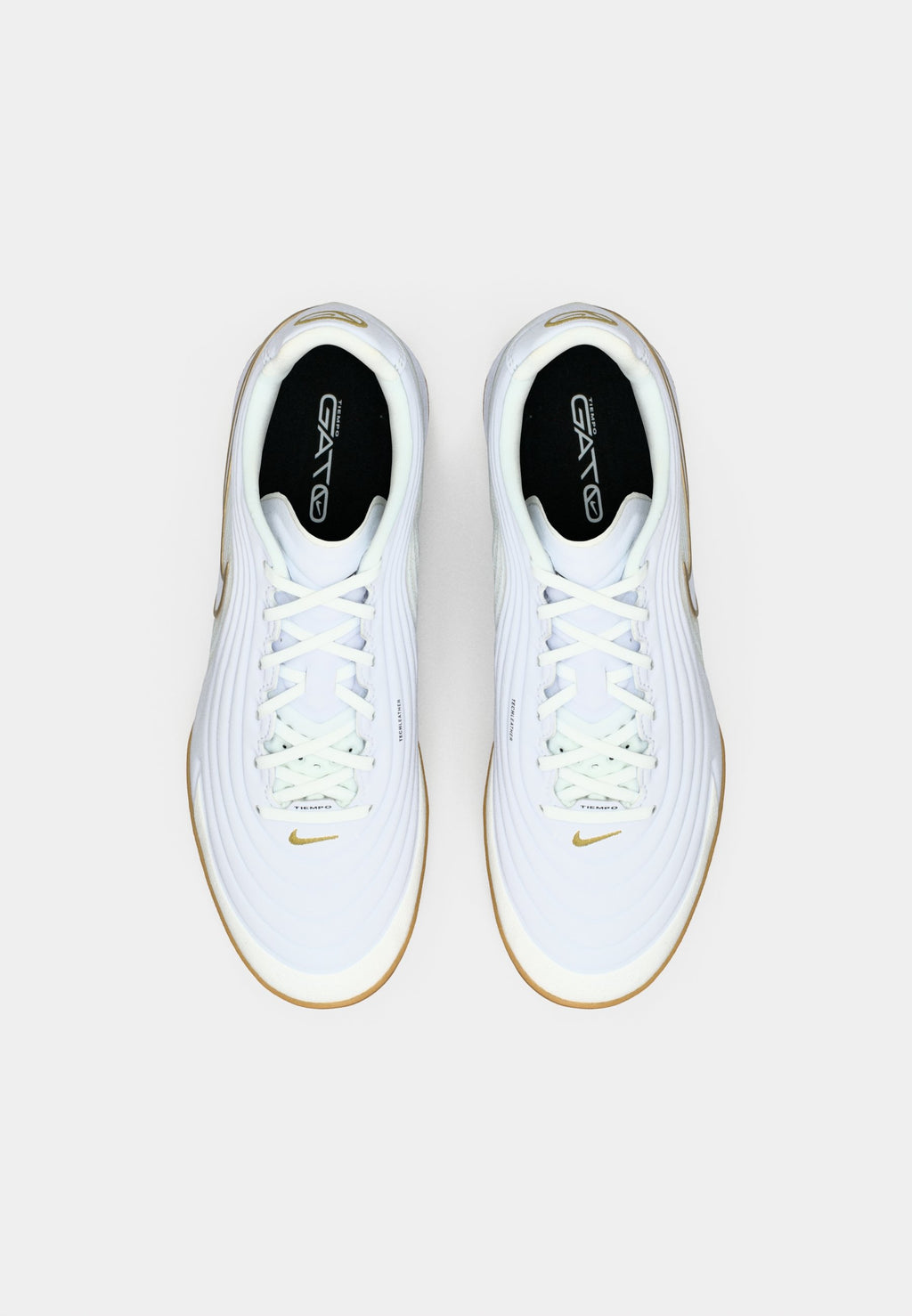 TIEMPO REACTGATO UNISEX - Indoor football boots - white/metallic gold-coloured