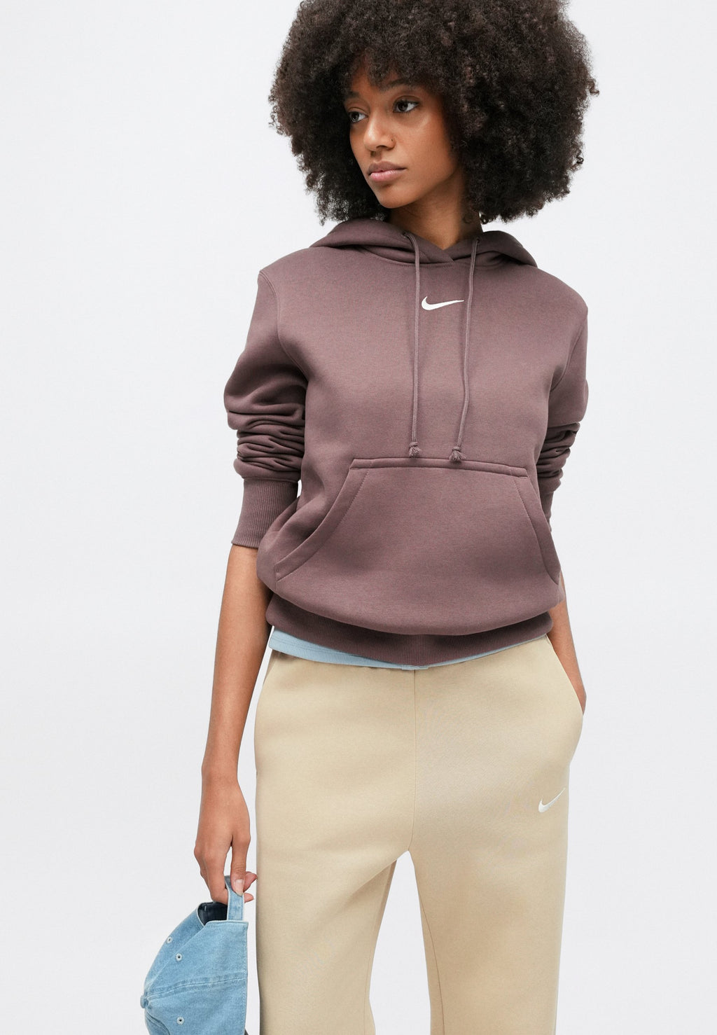 W NSW PHNX FLC HR PANT WIDE 2 - Bas de survêtement - linen sail