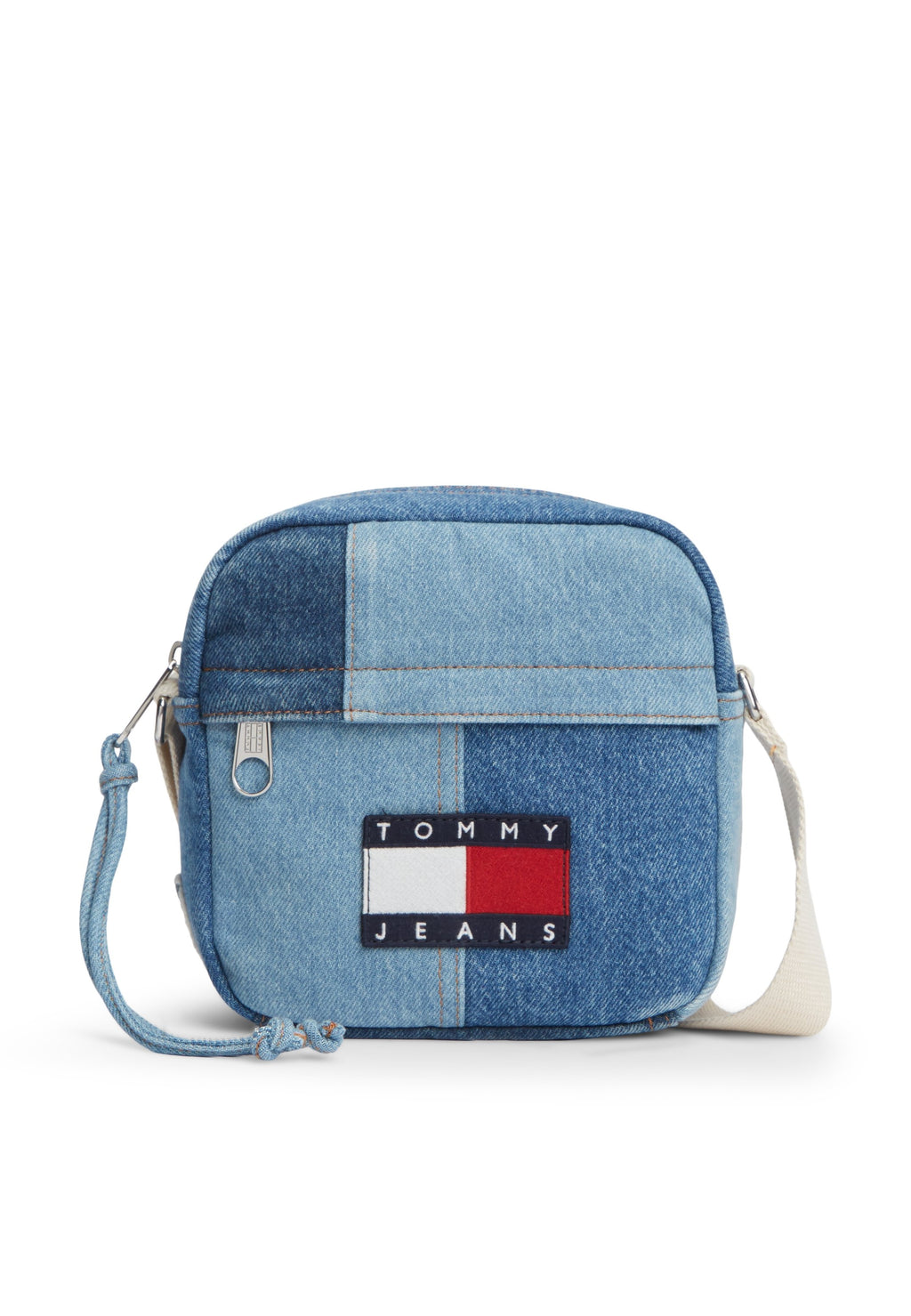 SAC REPORTER EN JEAN MATELASSÉ AVEC LOGO - Sac bandoulière - jean bleu