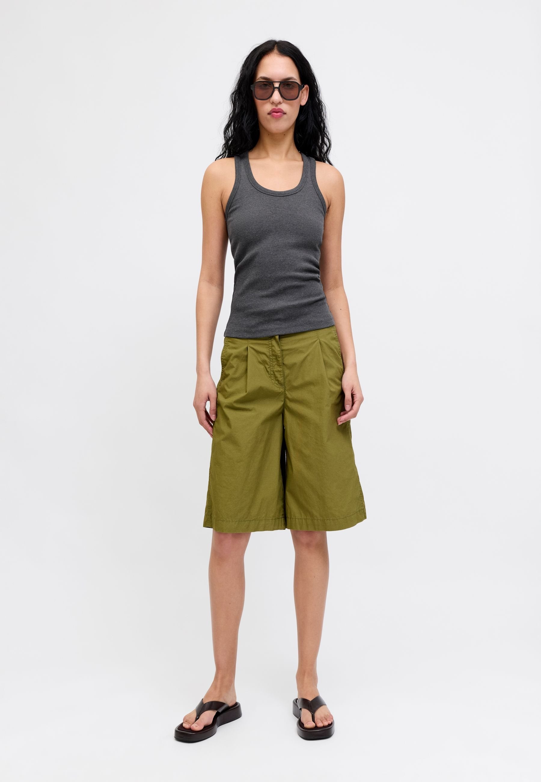 JXFRIDA - Top - dark grey melange