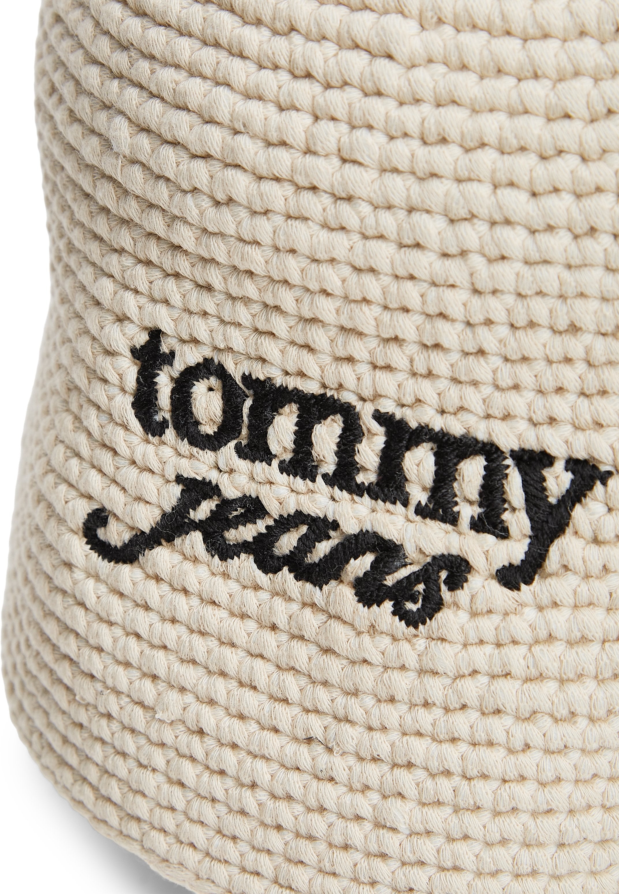 CROCHET LOGO EMBROIDERY BUCKET HAT - Hat - newsprint