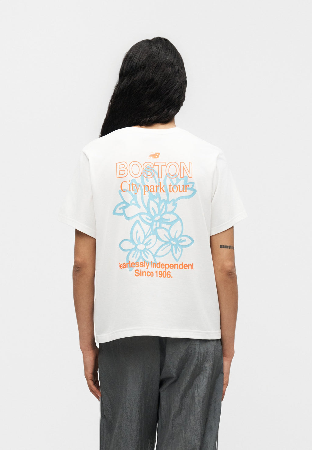 BOSTON CITY RUN RELAXED - Print T-shirt - white