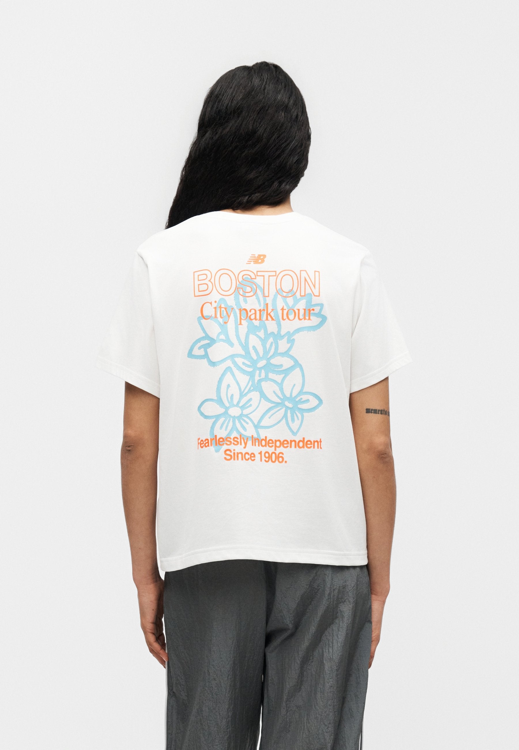 BOSTON CITY RUN RELAXED - Print T-shirt - white