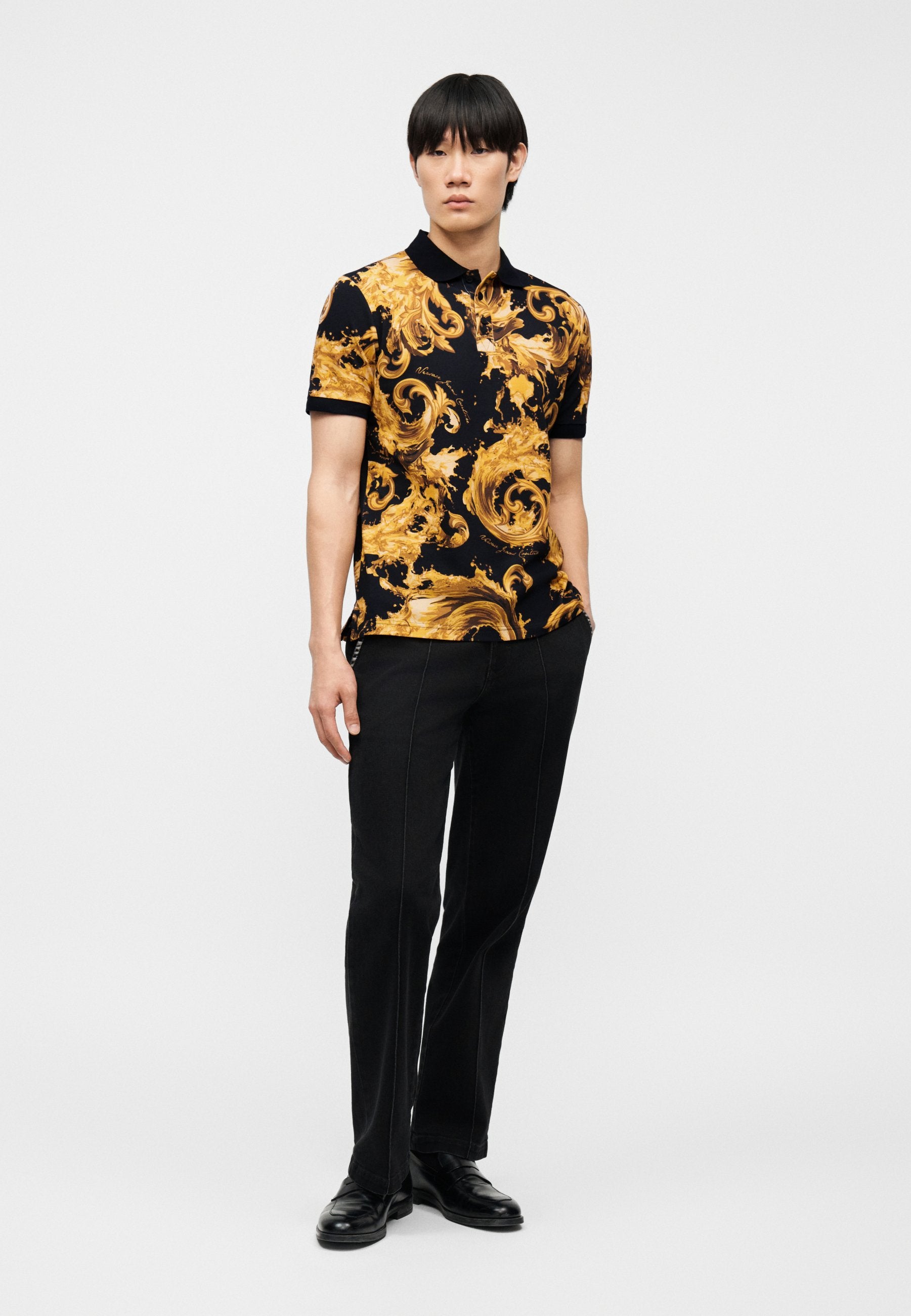 PRINT - Polo shirt - black/gold-coloured